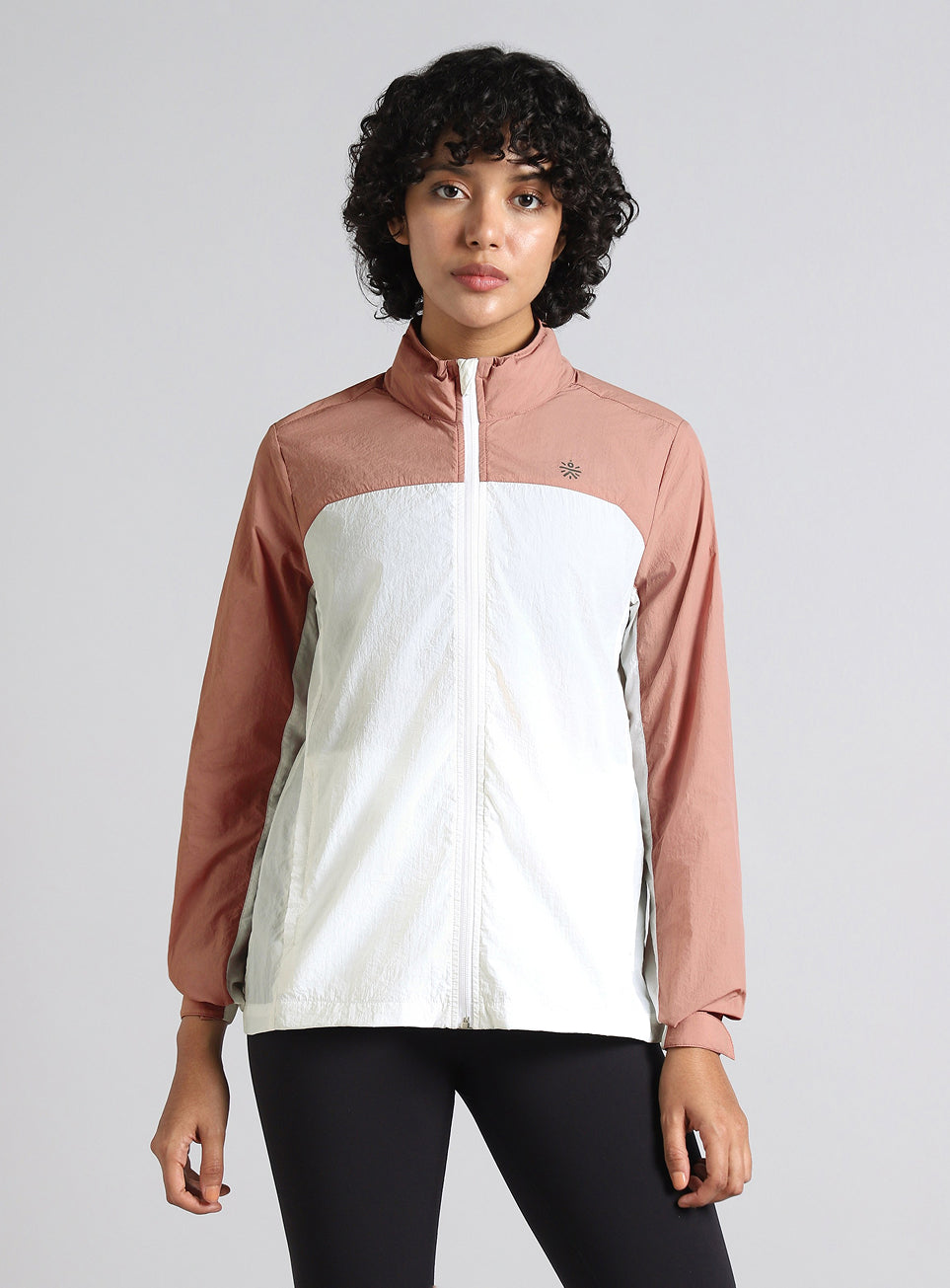 Women's White Running packable hoodie Windcheater jacket
