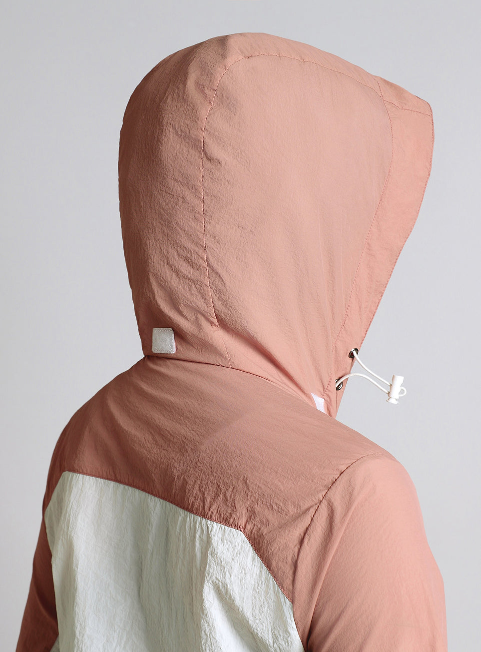 Women's White Running packable hoodie Windcheater jacket
