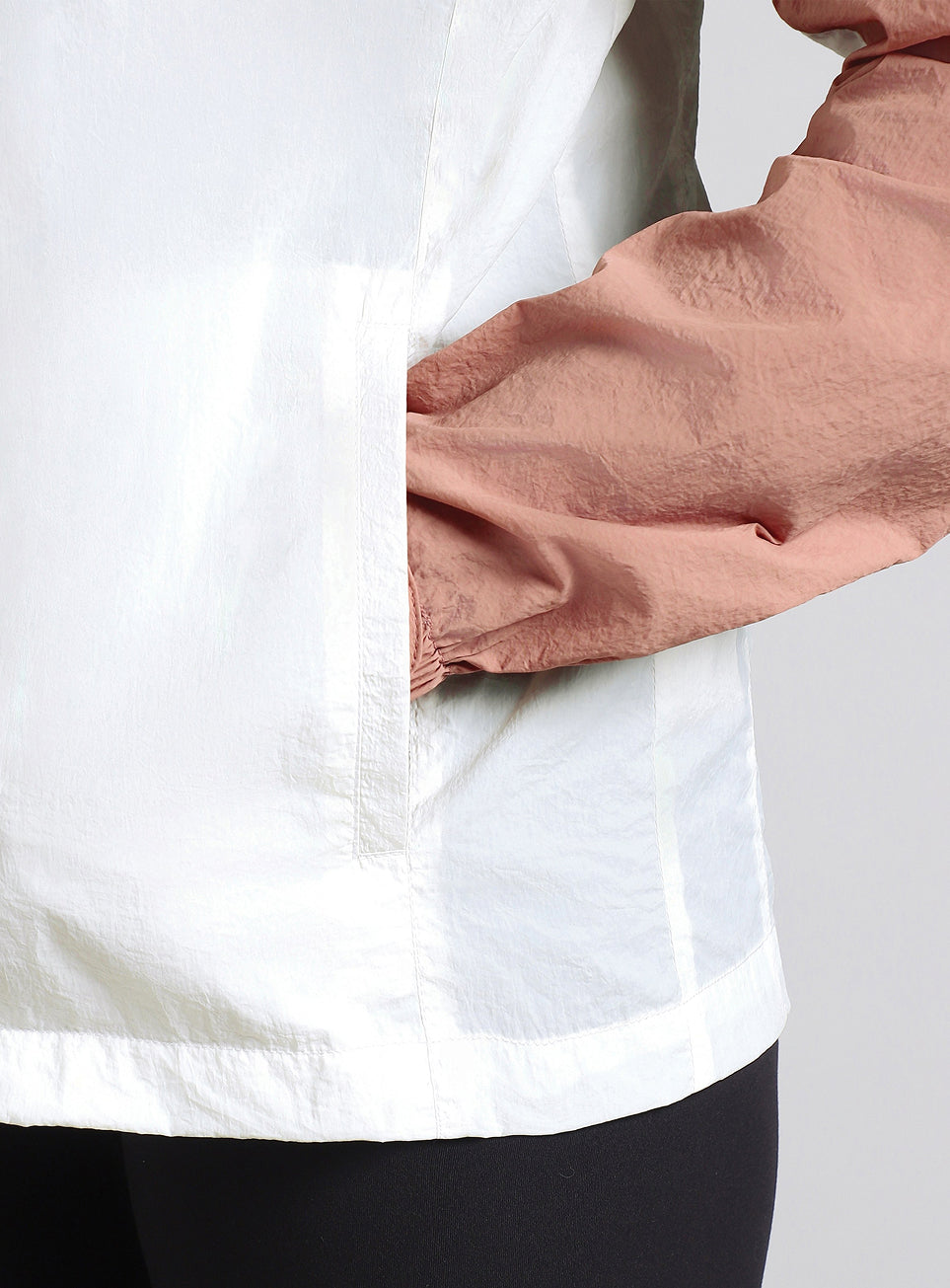 Women's White Running packable hoodie Windcheater jacket