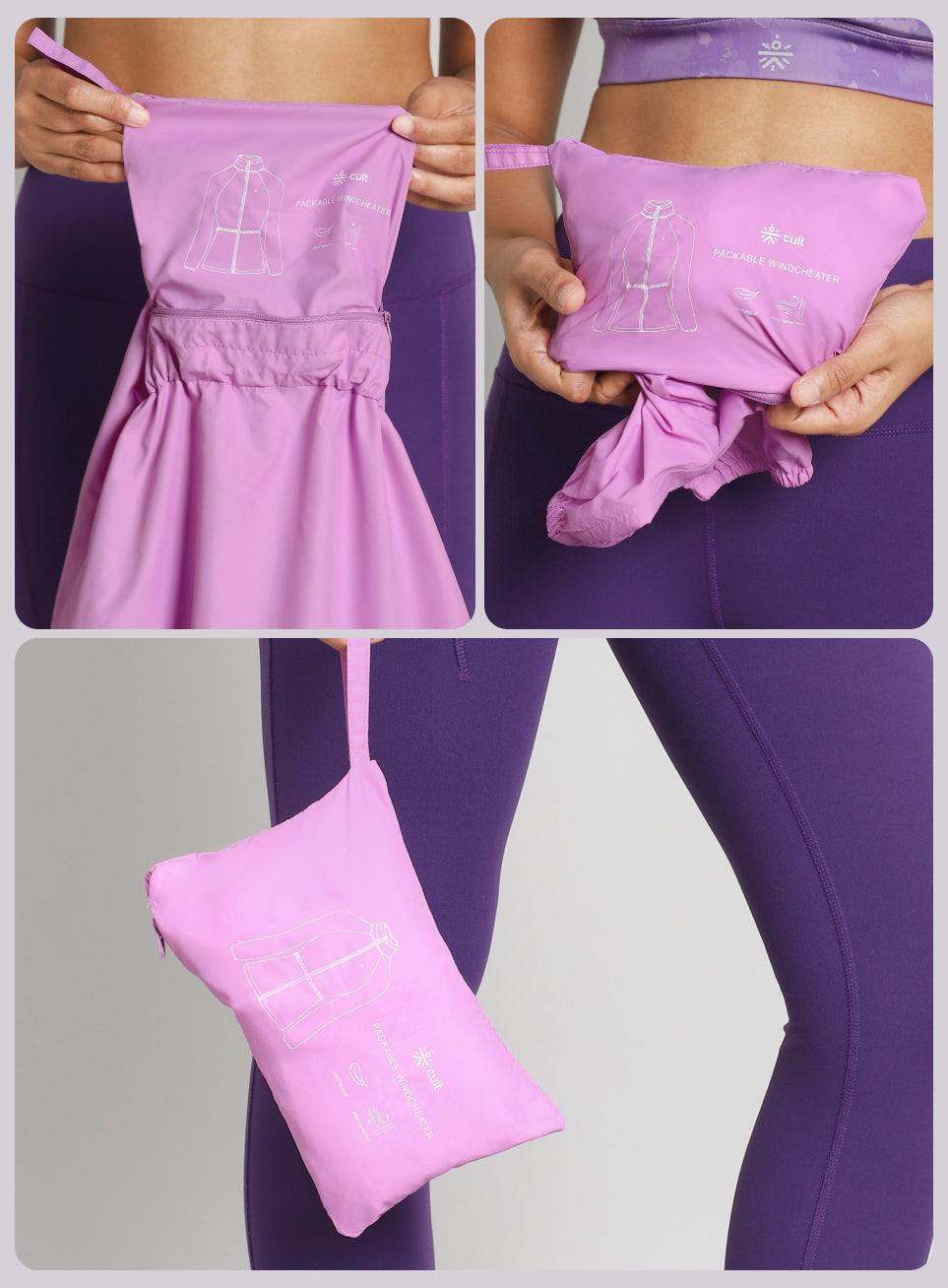 Women's Purple Runner's Essential Packable Lightweight Jacket