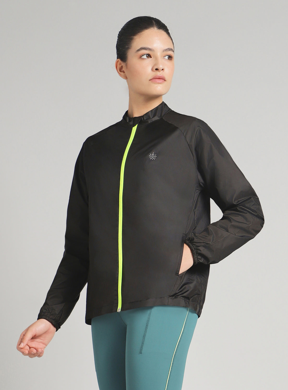 Women's Black Night Run Running Jacket