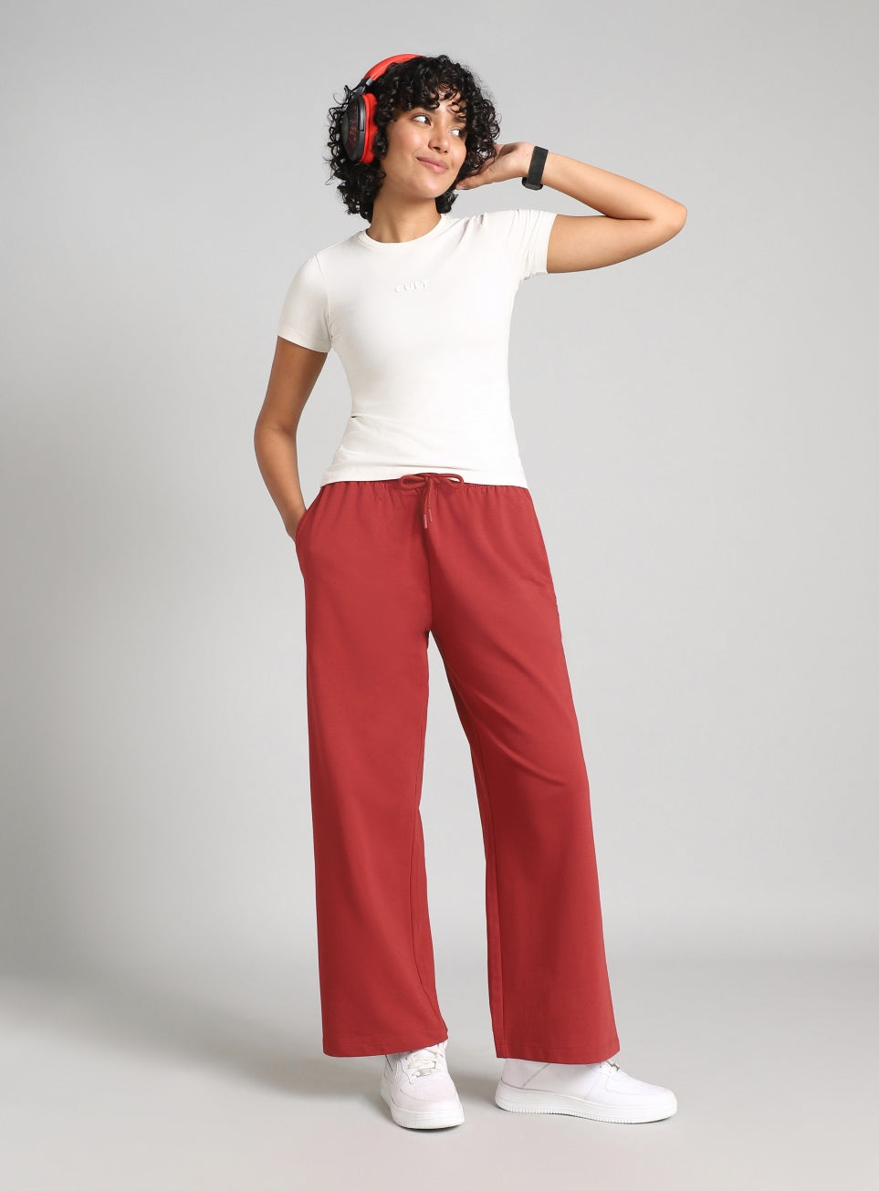 Women's Rust Luxe Fleece Relxed Fit Sweat Trackpants