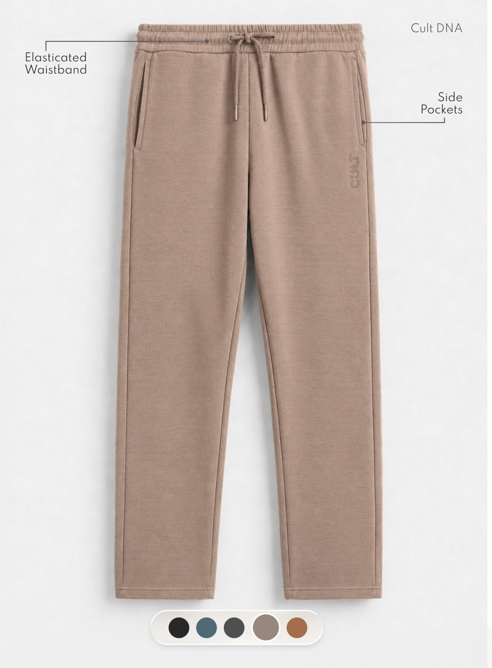 Men's Beige Luxe Form Classic Trackpants