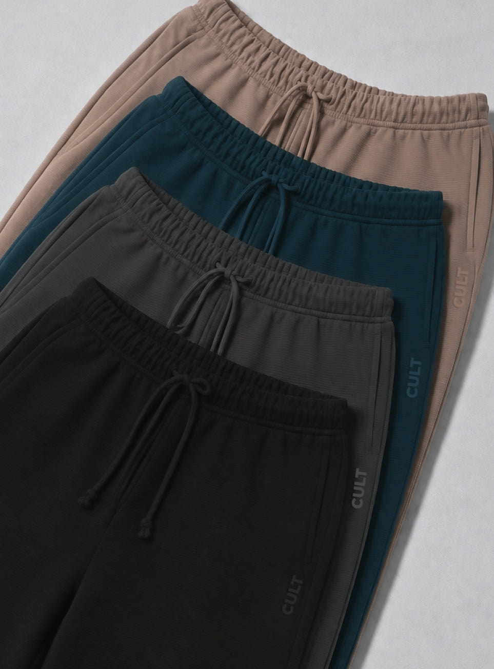 Men's Beige Luxe Form Classic Trackpants