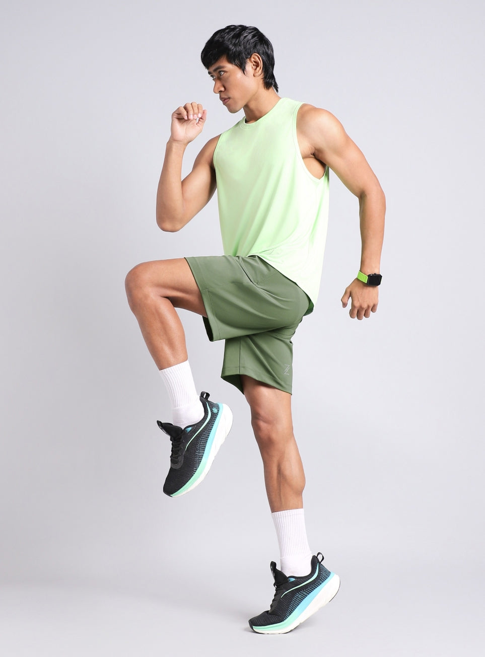 Men's Olive Cult Run Club Shorts