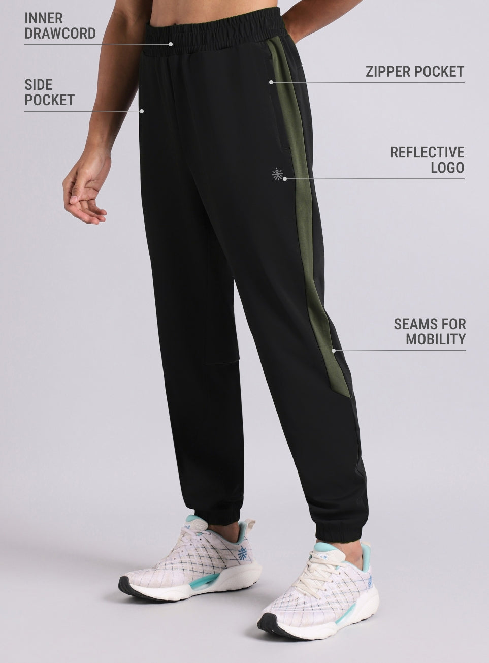 Men's Black Stay in Motion Running Joggers