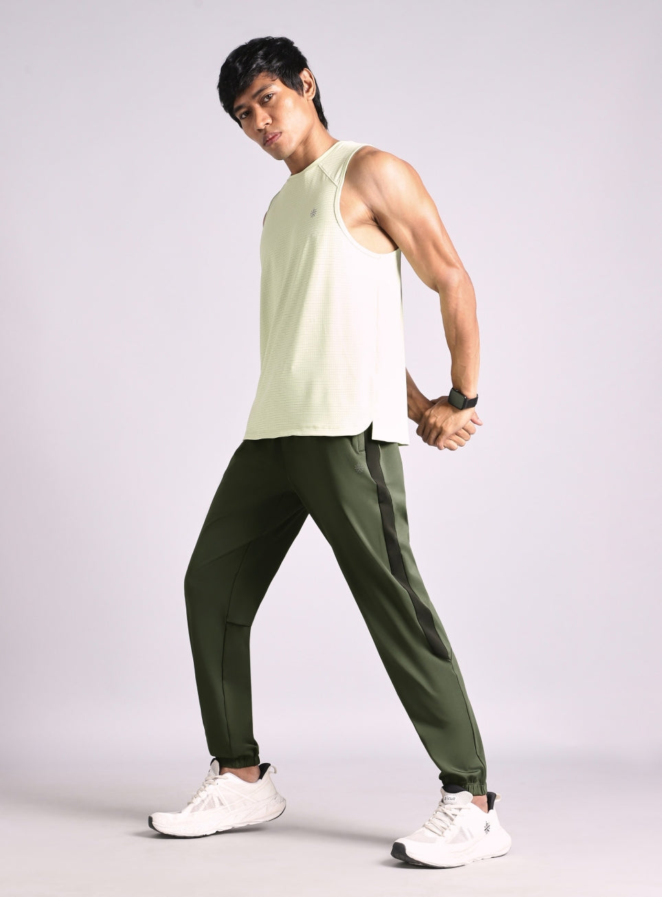 Men's Olive Stay in Motion Running Joggers