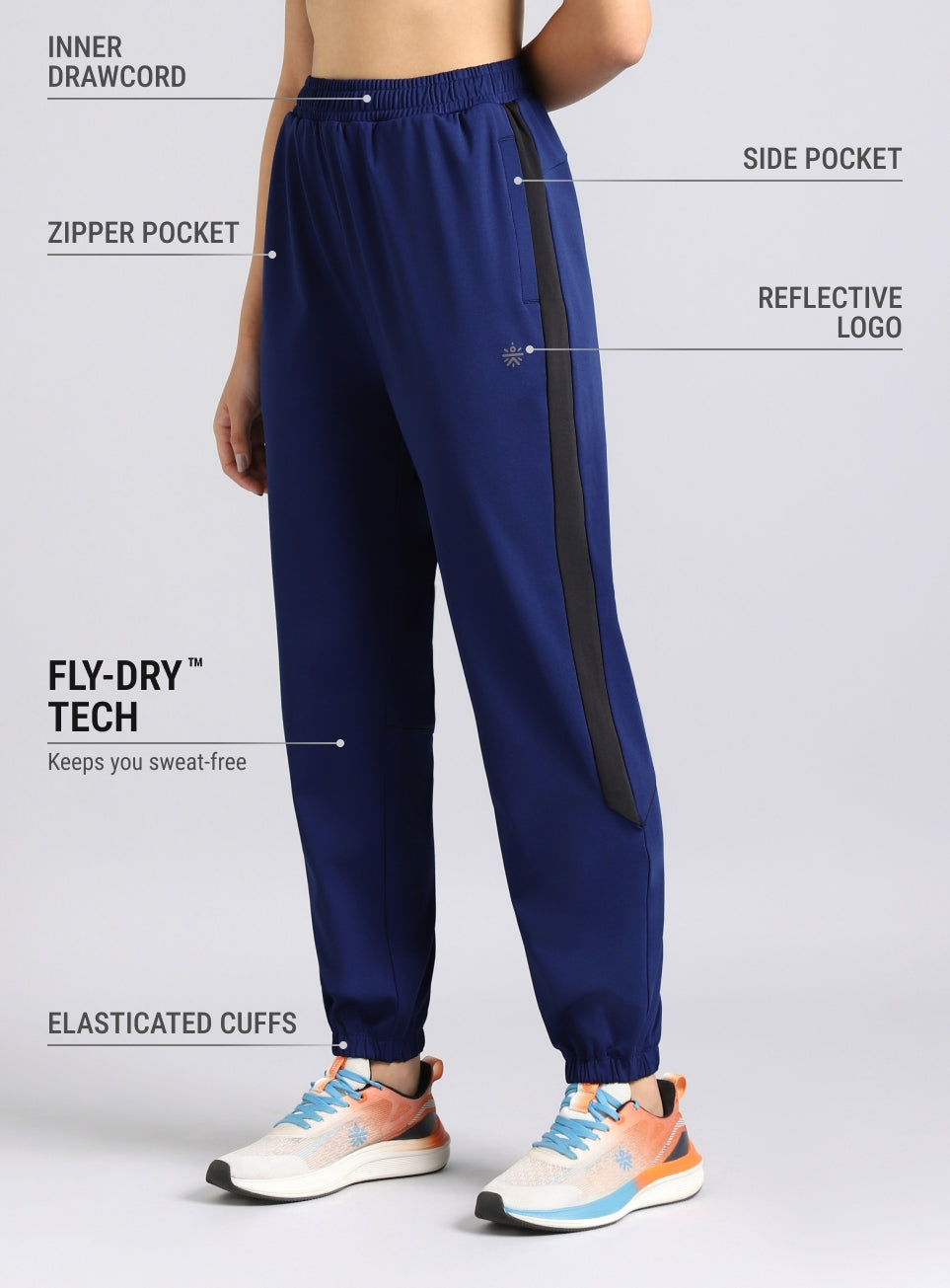 Women's Navy Stay in Stride Running Joggers