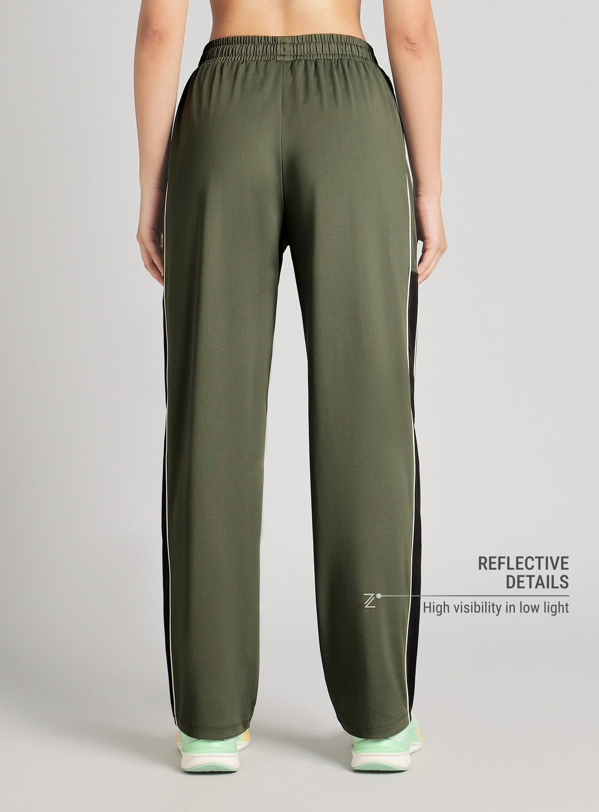 Women's Olive All Format Trainig Straight Fit Trackpants