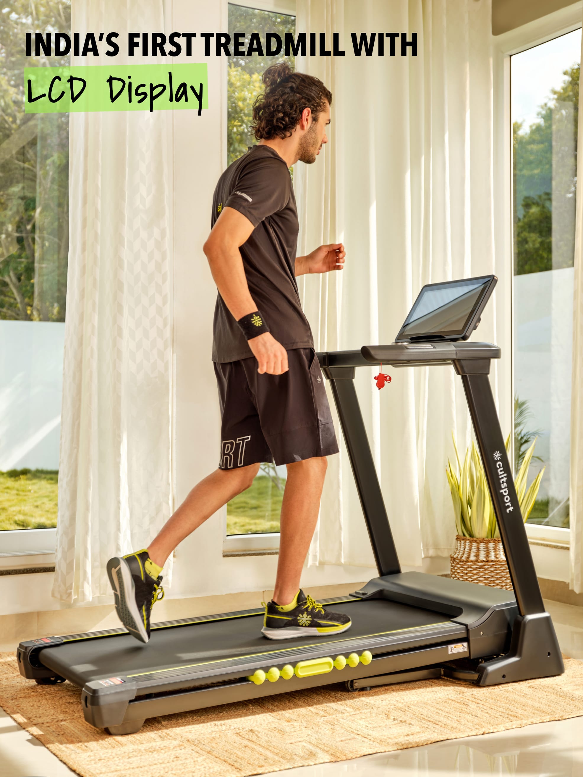 SmartRUN X1, Touch screen LCD interactive screen treadmill, 2HP Motor, Foldable, Compact, Bluetooth enabled, Home workouts (with 6 months extended warranty)