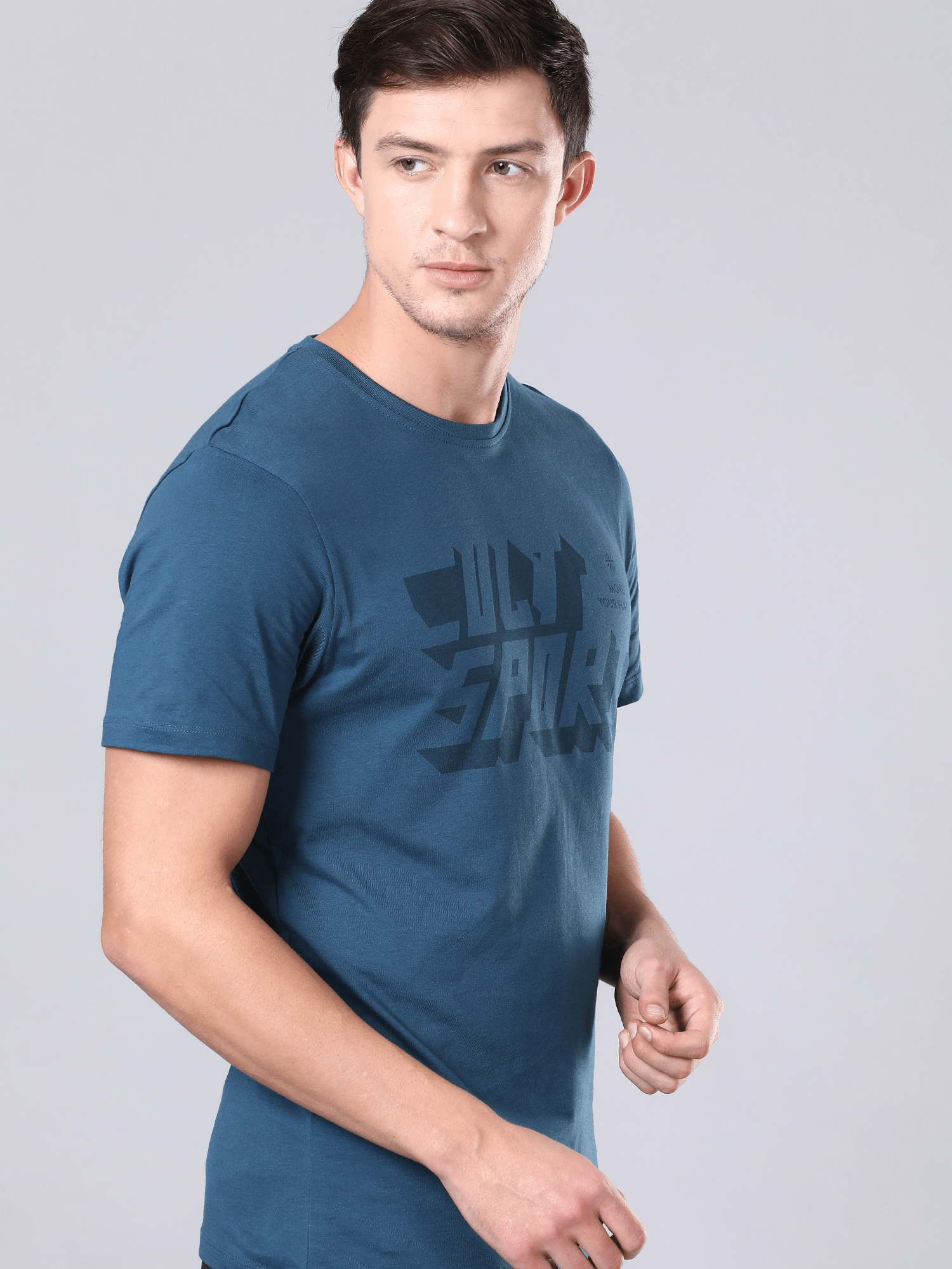 Flydry Cotton SolidTeal Workout Tee