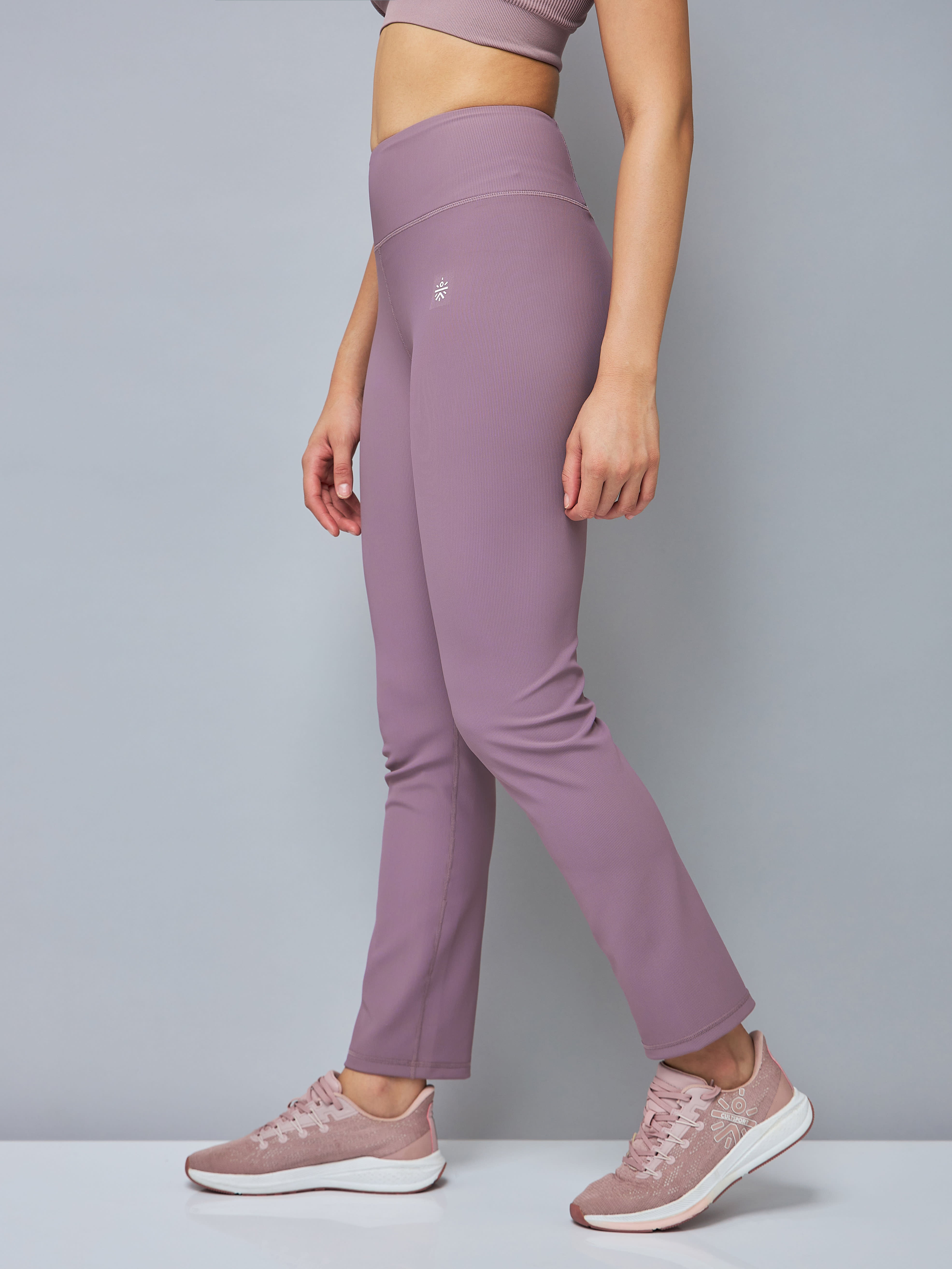 High-Waist Pink Straight Pants with Pocket for Women