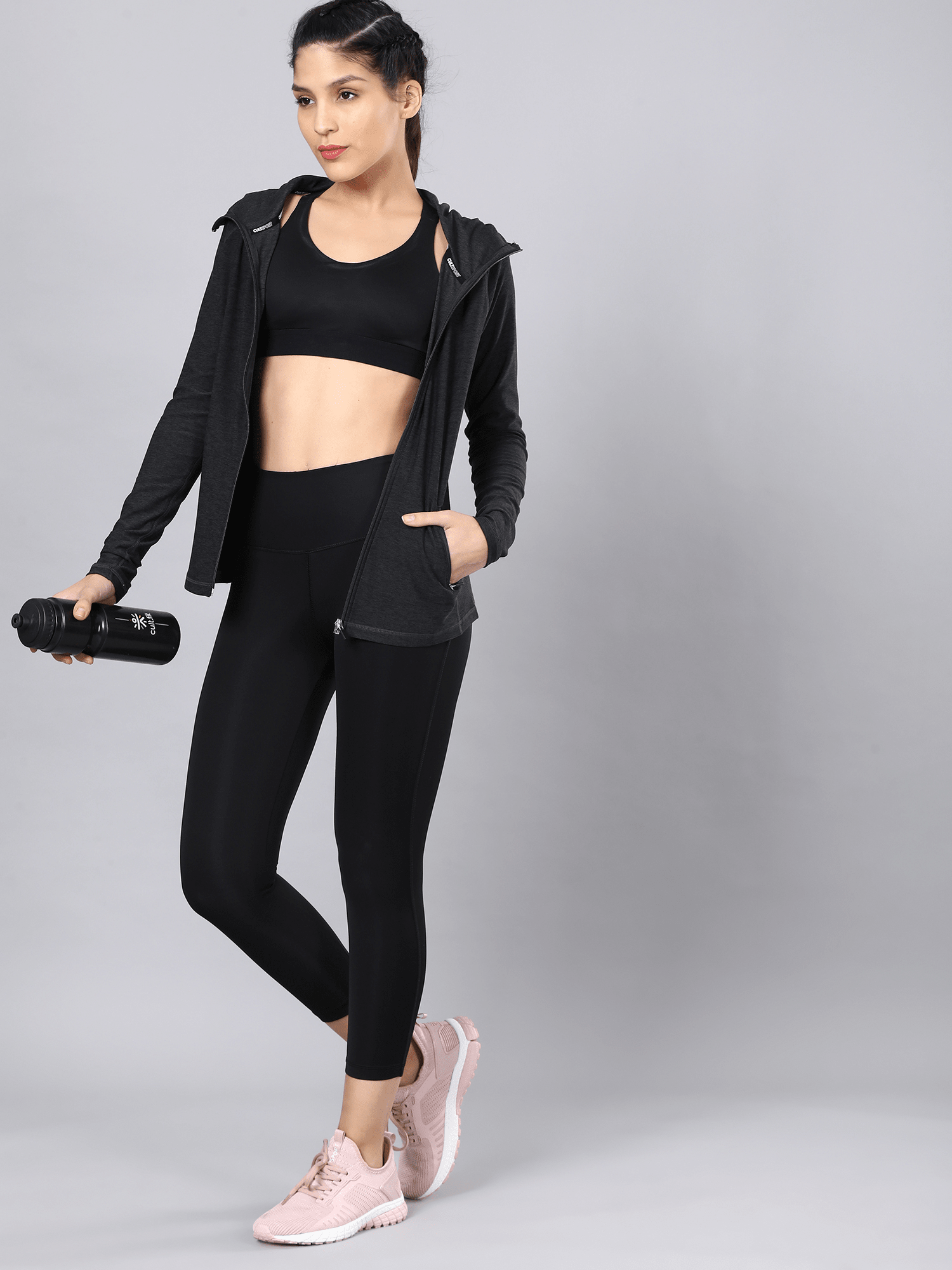 Vital Emerge Black Zip Through Hoodie Sweatshirt