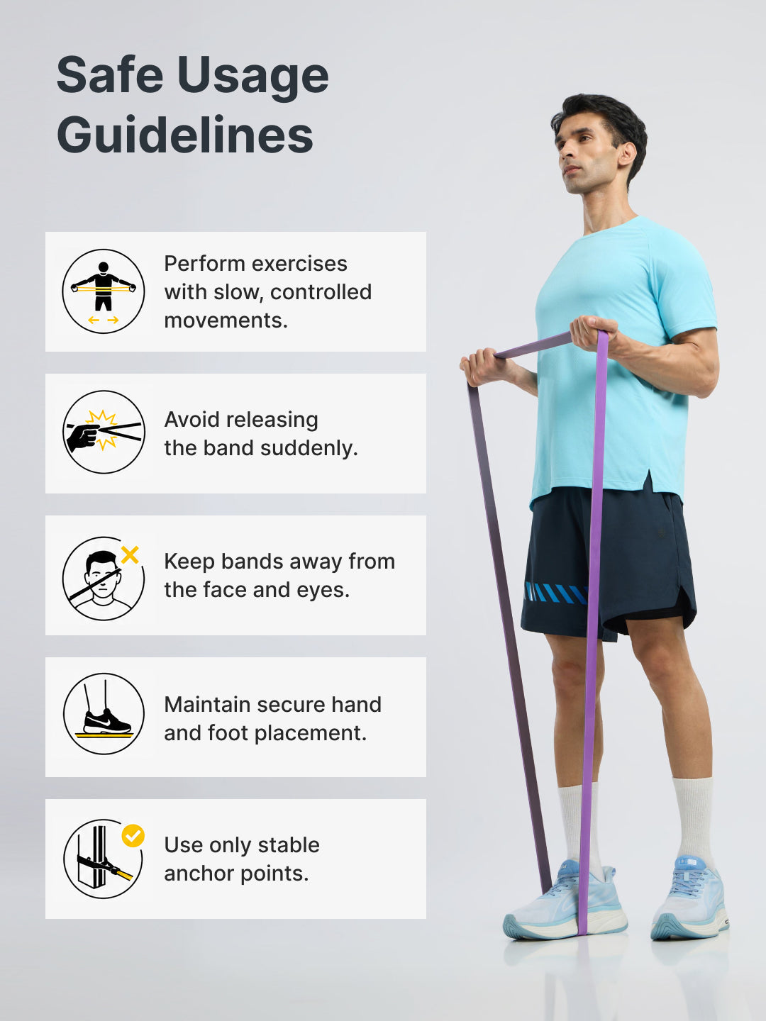 cult Resistance Band(20-45kgs Resistance)  for Men & Women Purple Grey