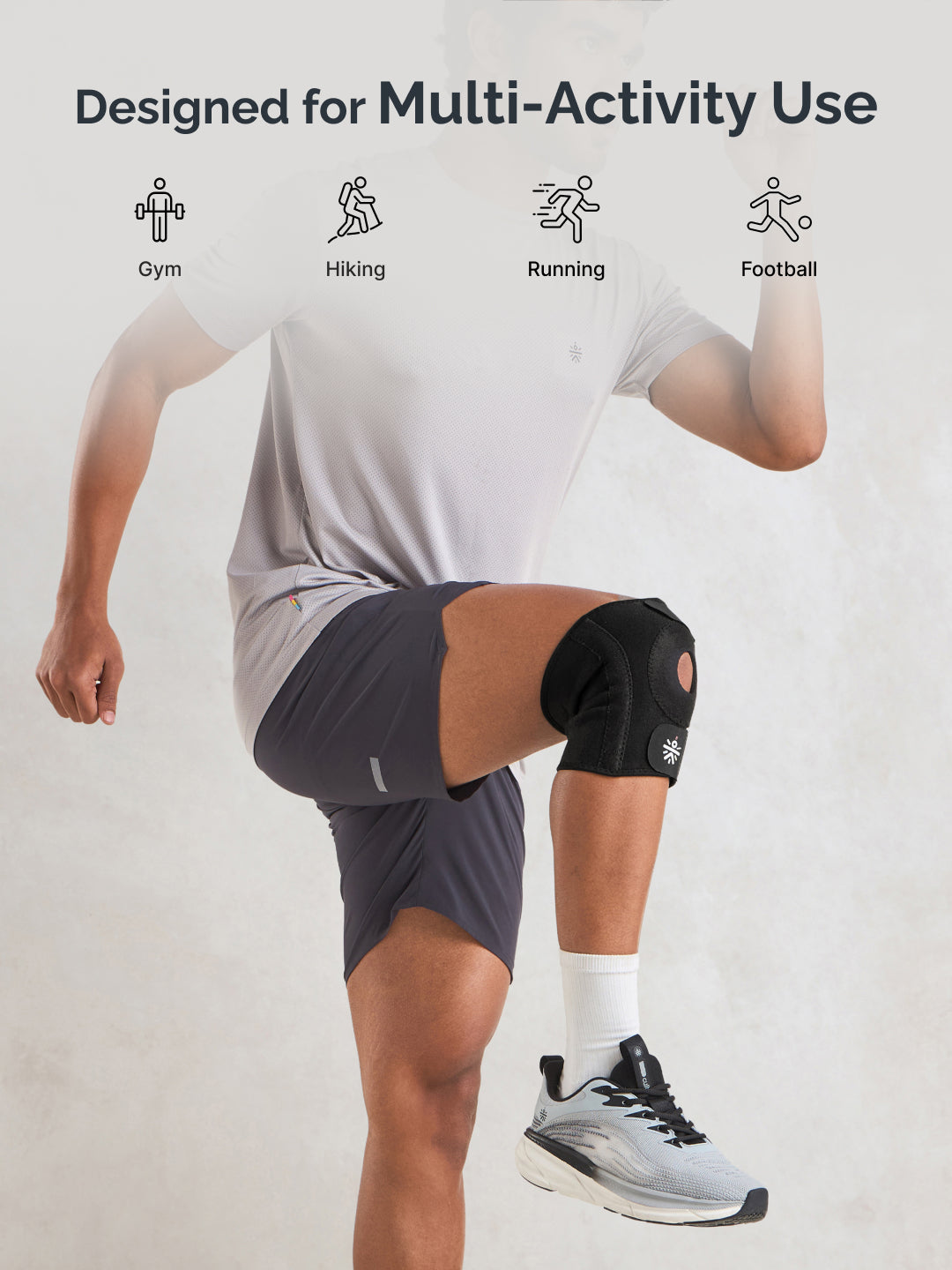 Cult Neoprene Knee Binder with Open Patella Adjustable Compression Support for Pain Relief & Stability Black - Unisex