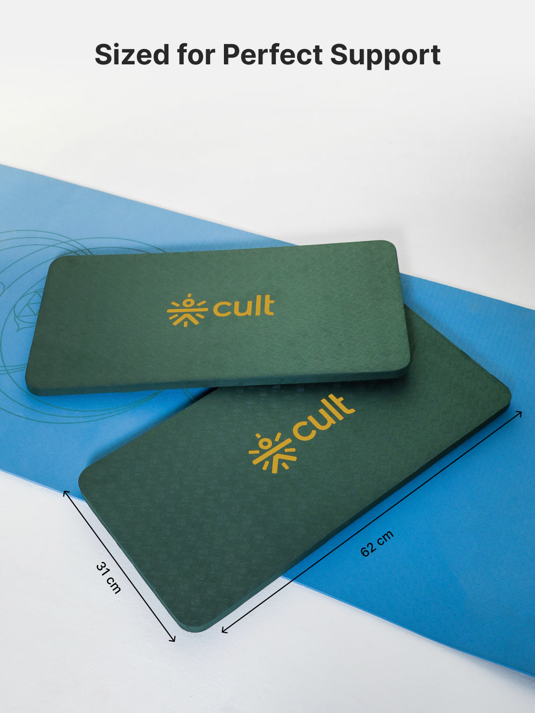 cult Mindful Movement Yoga Kit -Yoga Wheel Green,,Yoga Block Green Pair of 2 & Yoga Knee Pad Green