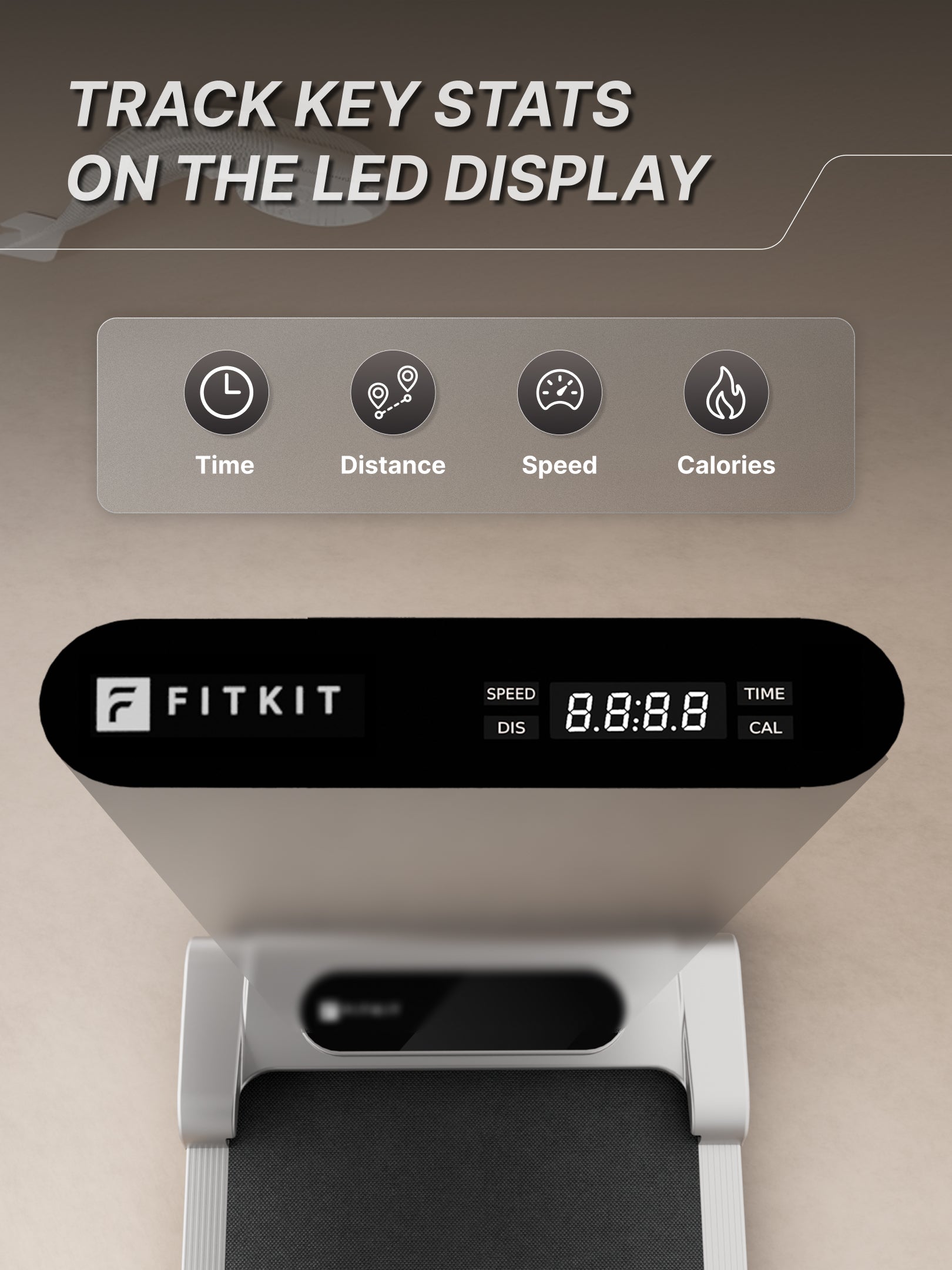 Fitkit by Cult Walking Pad Neo Silver (BLDC 3.5HP Peak Power) Compact & Under Desk BLDC Motor Treadmill | Max Weight: 120kg | Home use with Remote Control (with 6 Months Extended Warranty)
