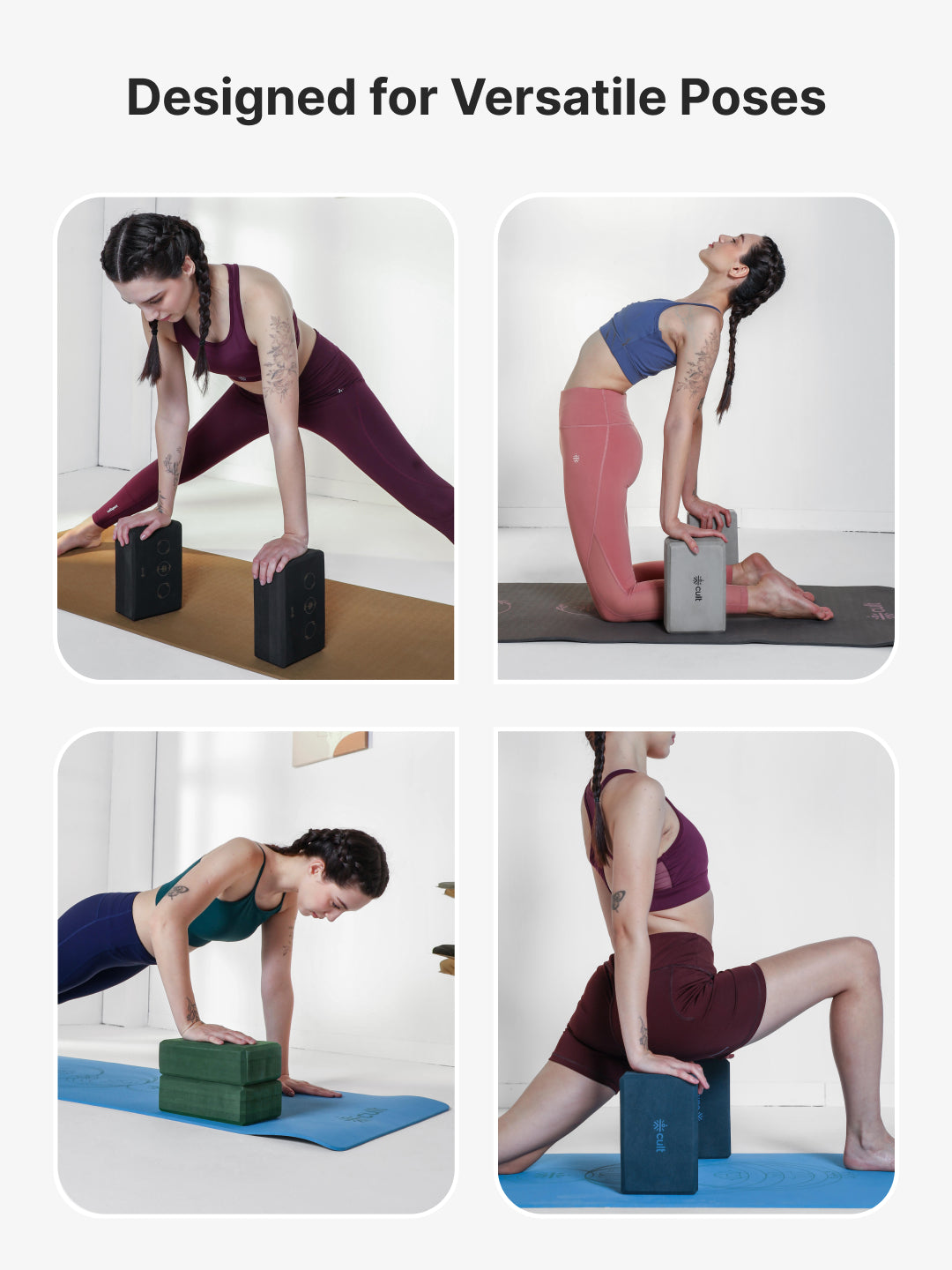 Pack of 2 EVA Yoga Blocks 80mm Black – Non-Toxic, Anti-Skid & Durable