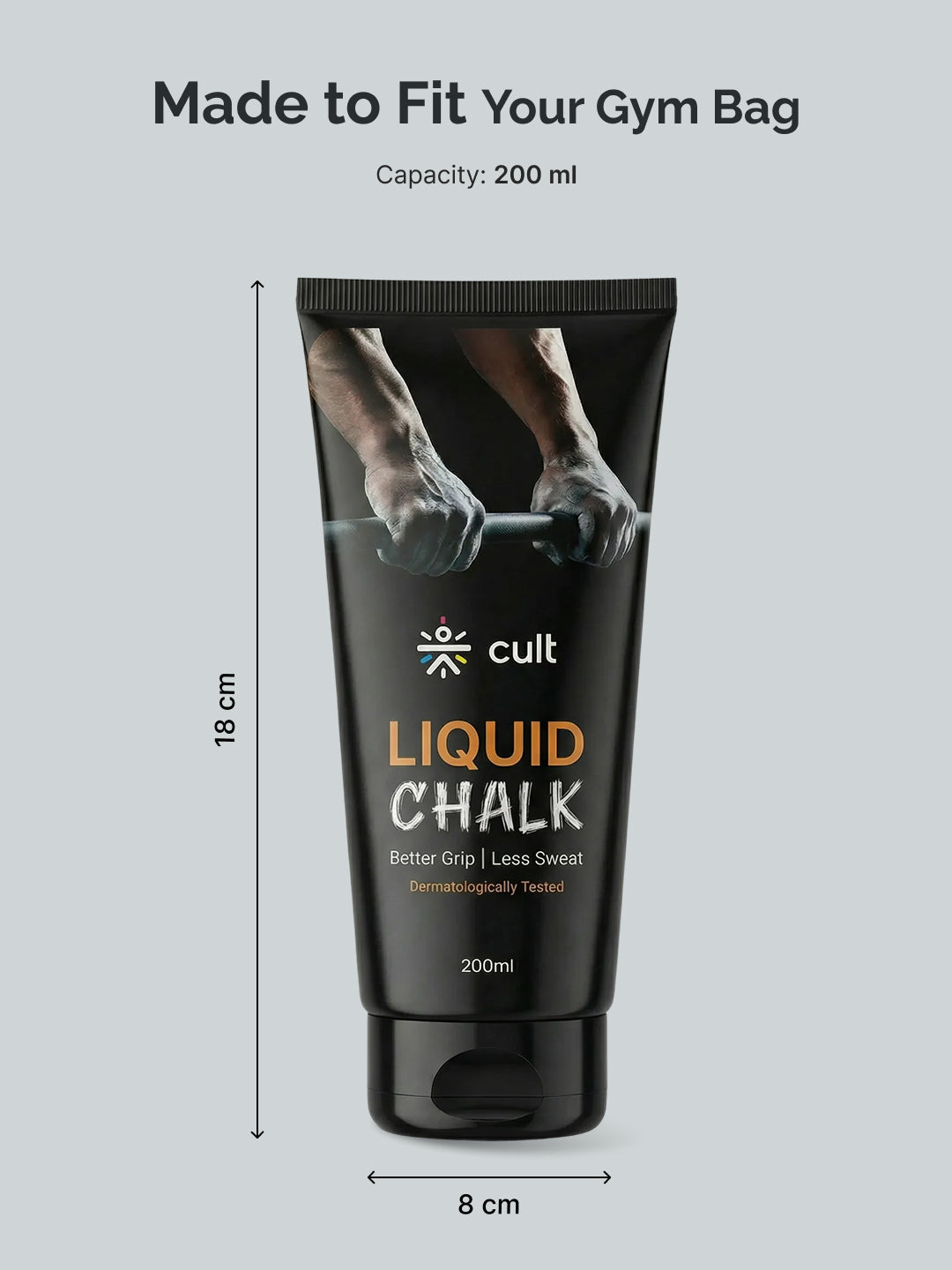 CULT Liquid Chalk 200ml for Weightlifting, Crossfit & Rock Climbing - Non-Toxic Sports Chalk Sweat-Proof, Fast Dry Grip Dust-Free Antibacterial Formula