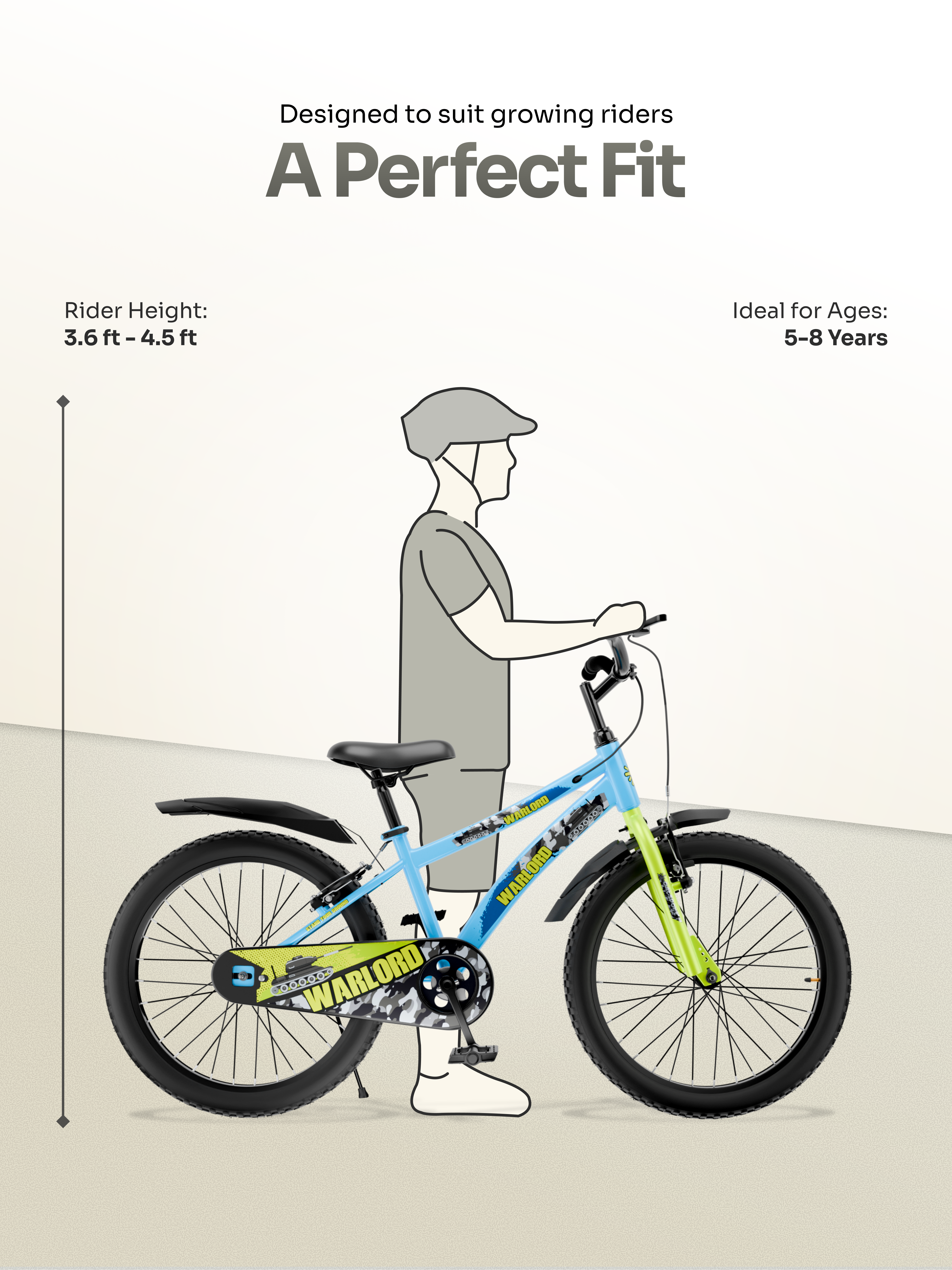 Warlord 20T Steel Frame Kids Bike Blue
