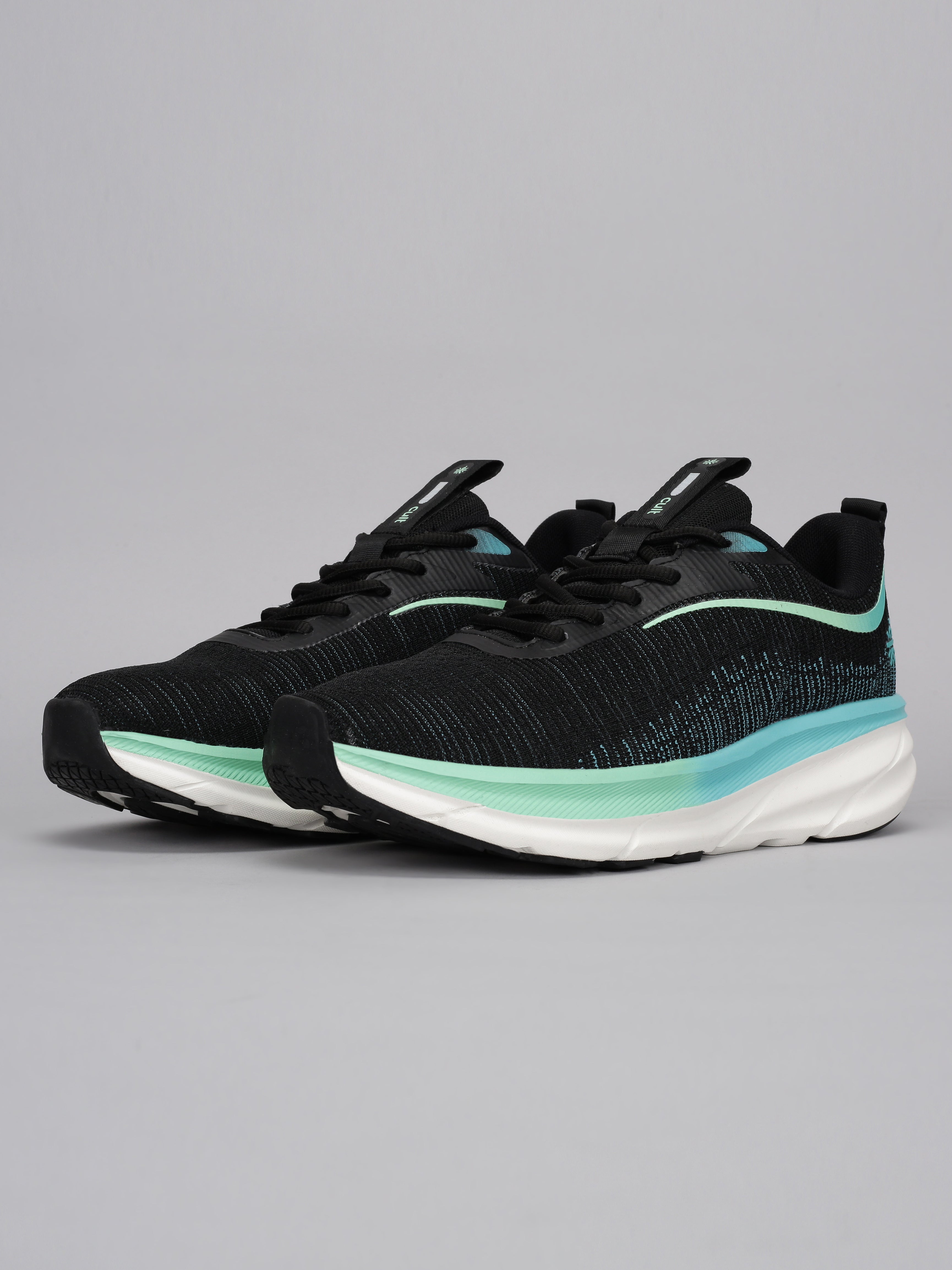 cult Men's Flytor Running Shoes - Black/Sea Green