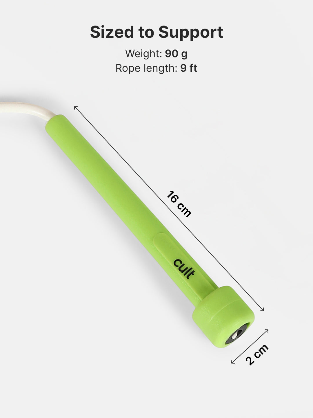 Pencil Skipping Rope for Gym & Home Exercise – Adjustable, Tangle-Free – White