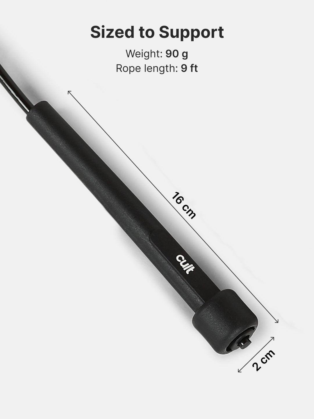 Pencil Skipping Rope for Fitness & Cardio – Adjustable, Lightweight – Black