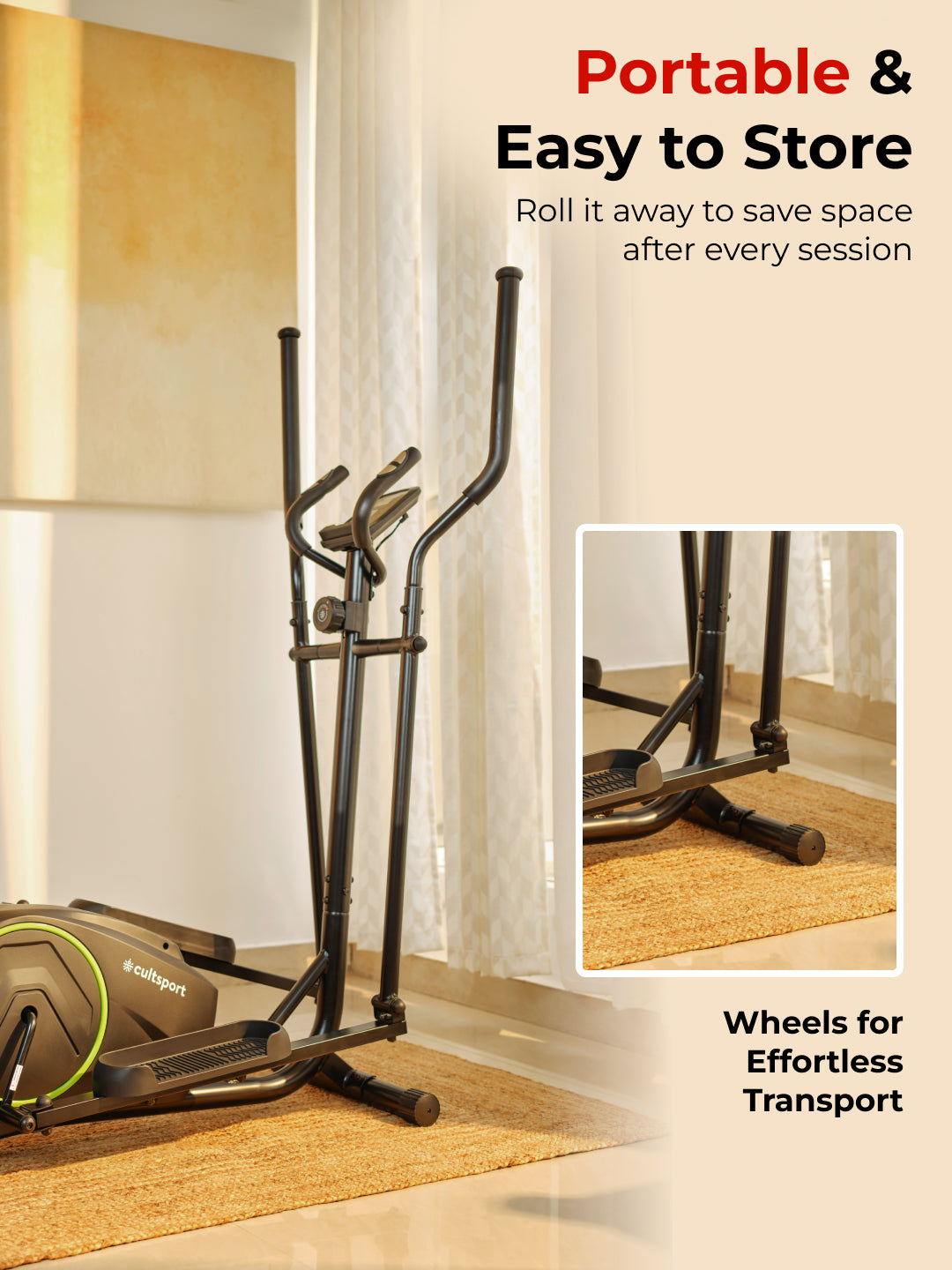 Smartcross B1 Elliptical Cross Trainer with 2kg Flywheel | Max Weight-120kg | 8 Level Magnetic Resistance (with 6 months extended warranty)