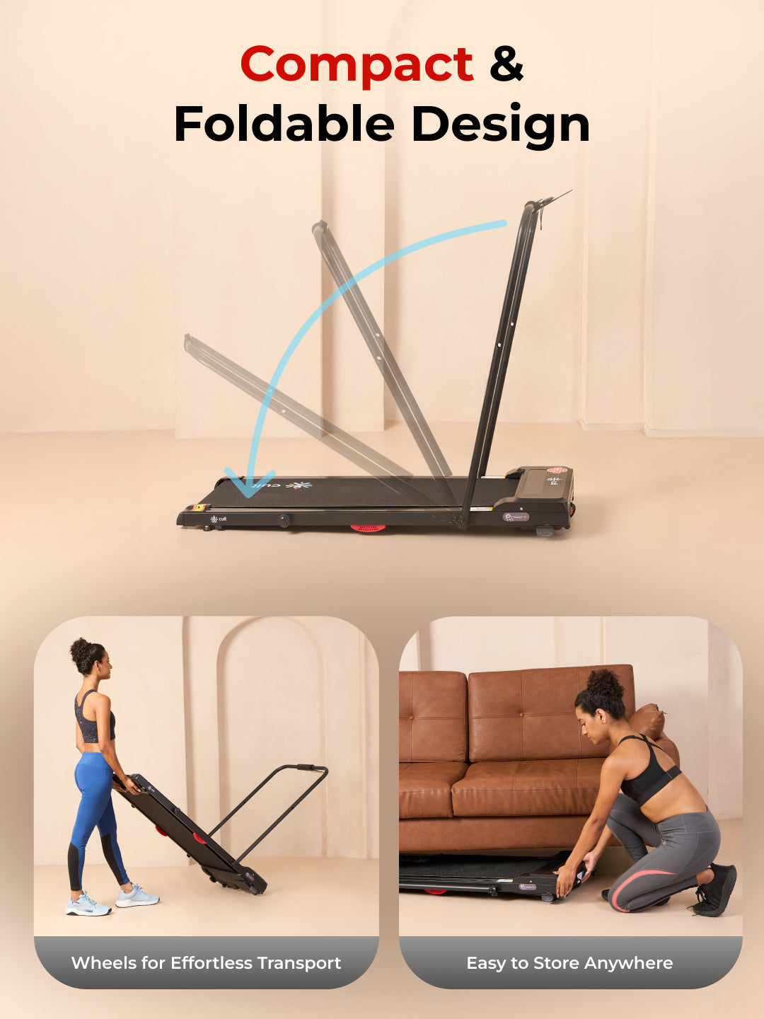 Cult Walking pad Pro 2HP Peak | Max Speed-10kmph | Max Weight-110kg | Walking Pad for Home Use (with 6 months extended warranty)