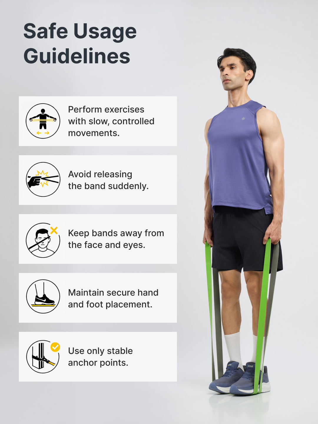 cult Resistance Band(20-55kgs Resistance) for Men & Women Green Grey
