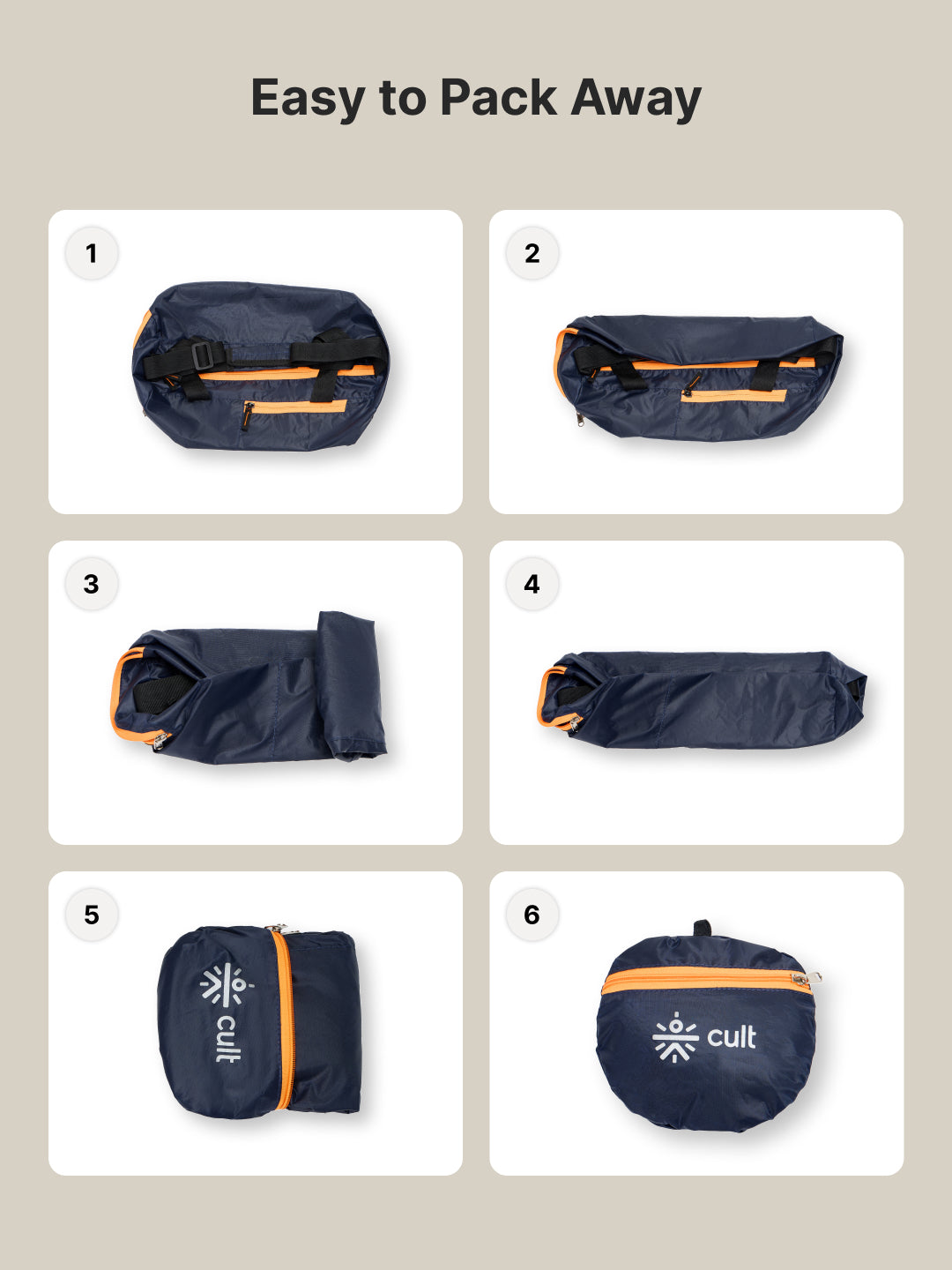 Foldable Gym Bag 20L - Navy