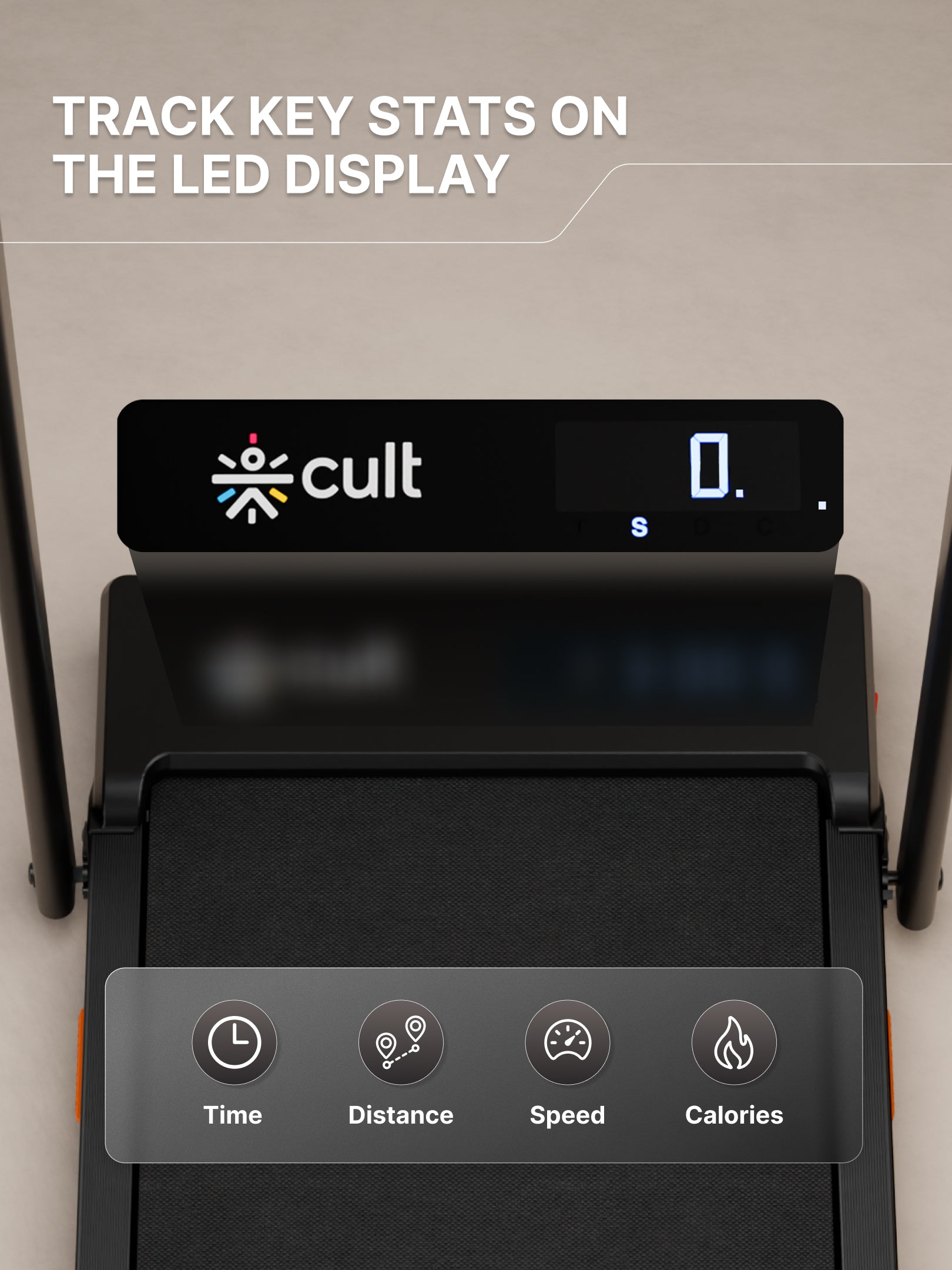 Cult Smart Walking Pad with Auto Speed Adjustment | 4 HP Peak BLDC Motor | 2-Level Incline | LED Display | 120 kg Capacity | Compact & Foldable | Walking Pad for Home