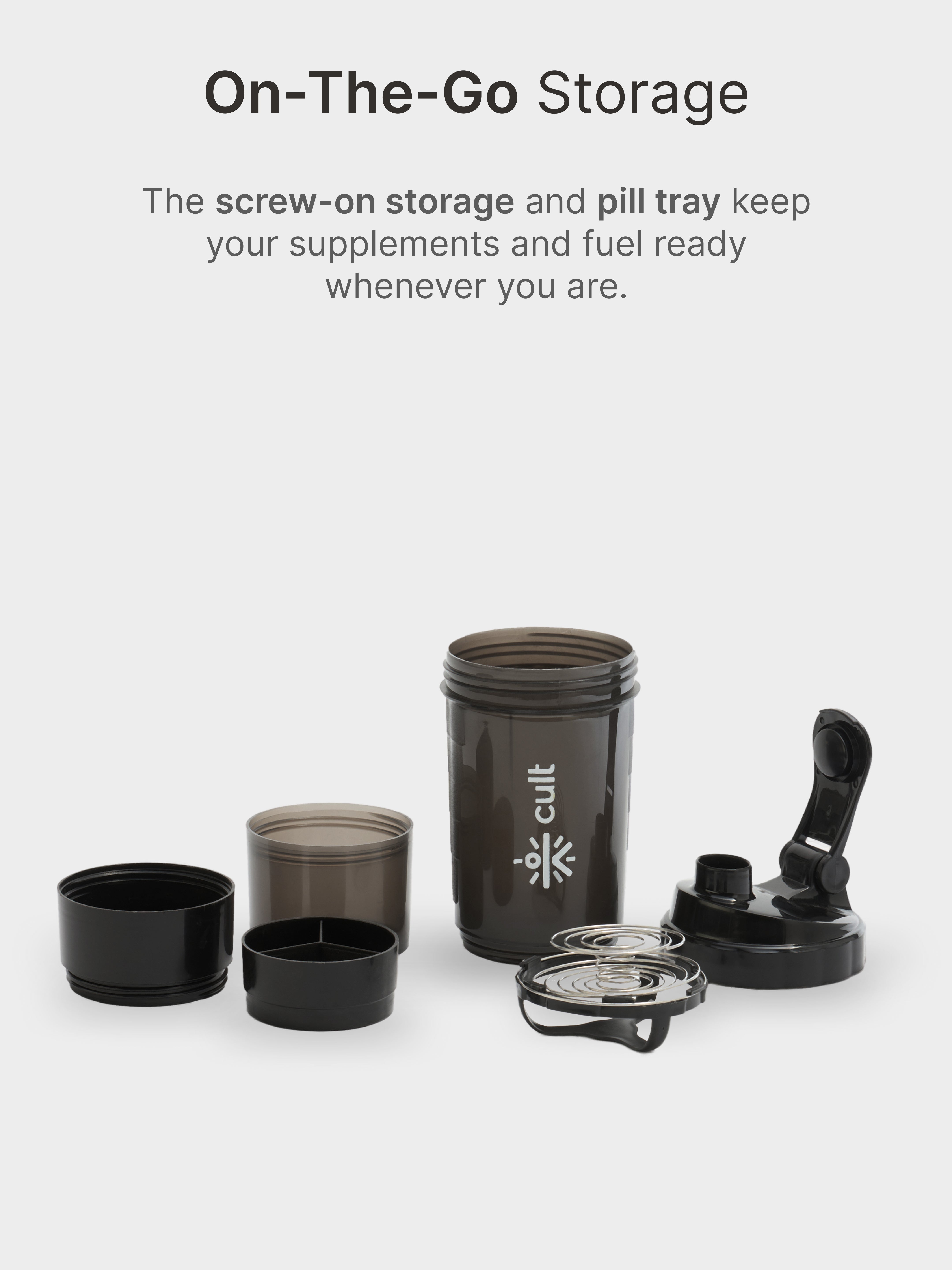 Cult Gym Bag 35Lwith Shaker Bottle 550ml Black