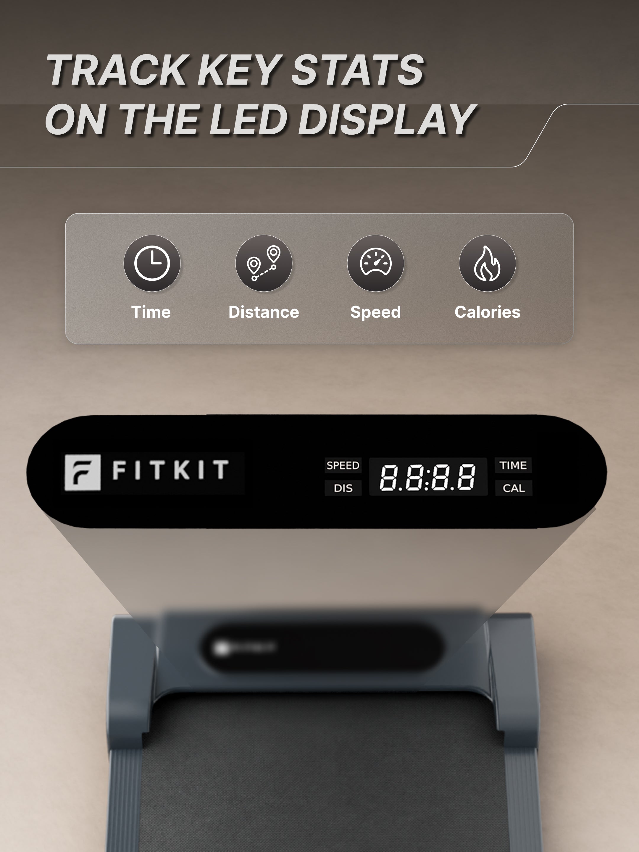 Fitkit by Cult Walking Lite Walking Pad (BLDC 3.5HP Peak Power) Compact & Foldable Under Desk BLDC Motor Treadmill | Max Weight: 120kg | Home use with Remote Control (Silver)