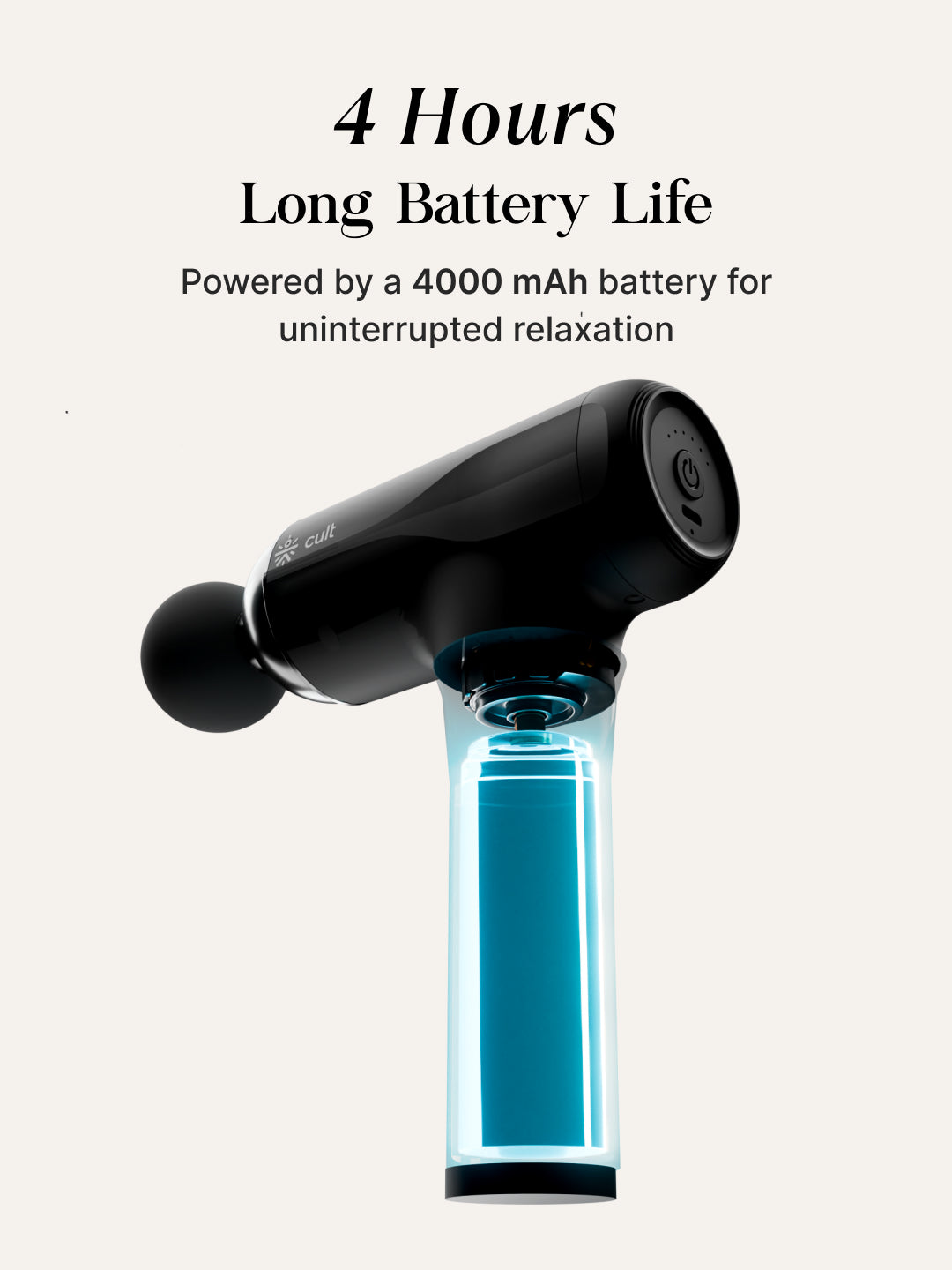 Cult Volt lux Portable Massage Gun | 4000mAh Battery, Silicone Head, Muscle Pain Relief