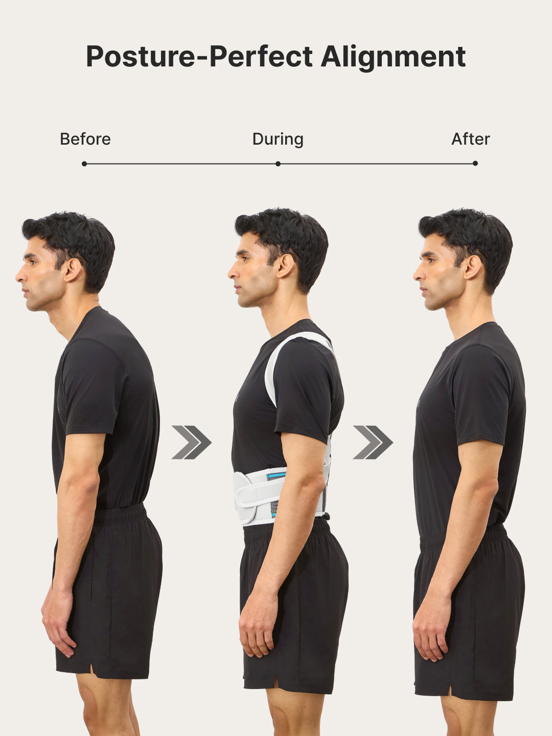 CULT Align Pro Posture Corrector Grey Neoprene Foam Back Support Belt for Men & Women Adjustable Spine & Shoulder Brace Breathable, All-Day Comfort Upper Back, Neck & Shoulder Alignment Support