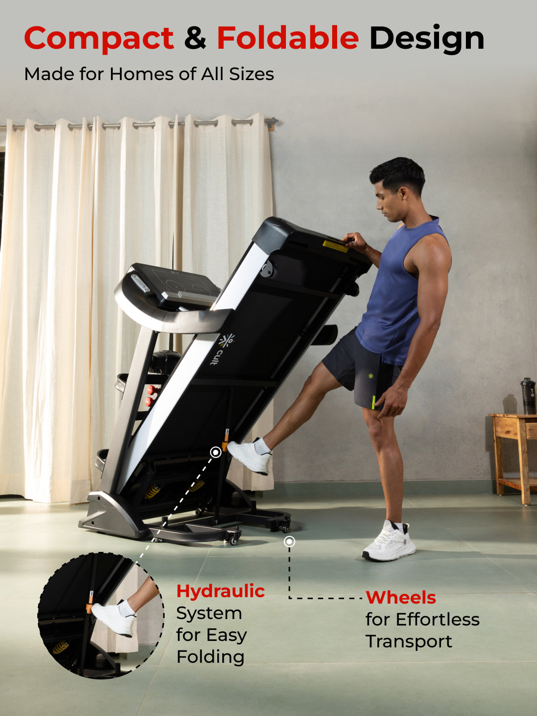 Smartrun Davie 7 HP Peak Treadmill | 15-level Auto-Incline & Massager | Max Weight-150kg | Max Speed-20kmph (with 6 Months Extended Warranty)