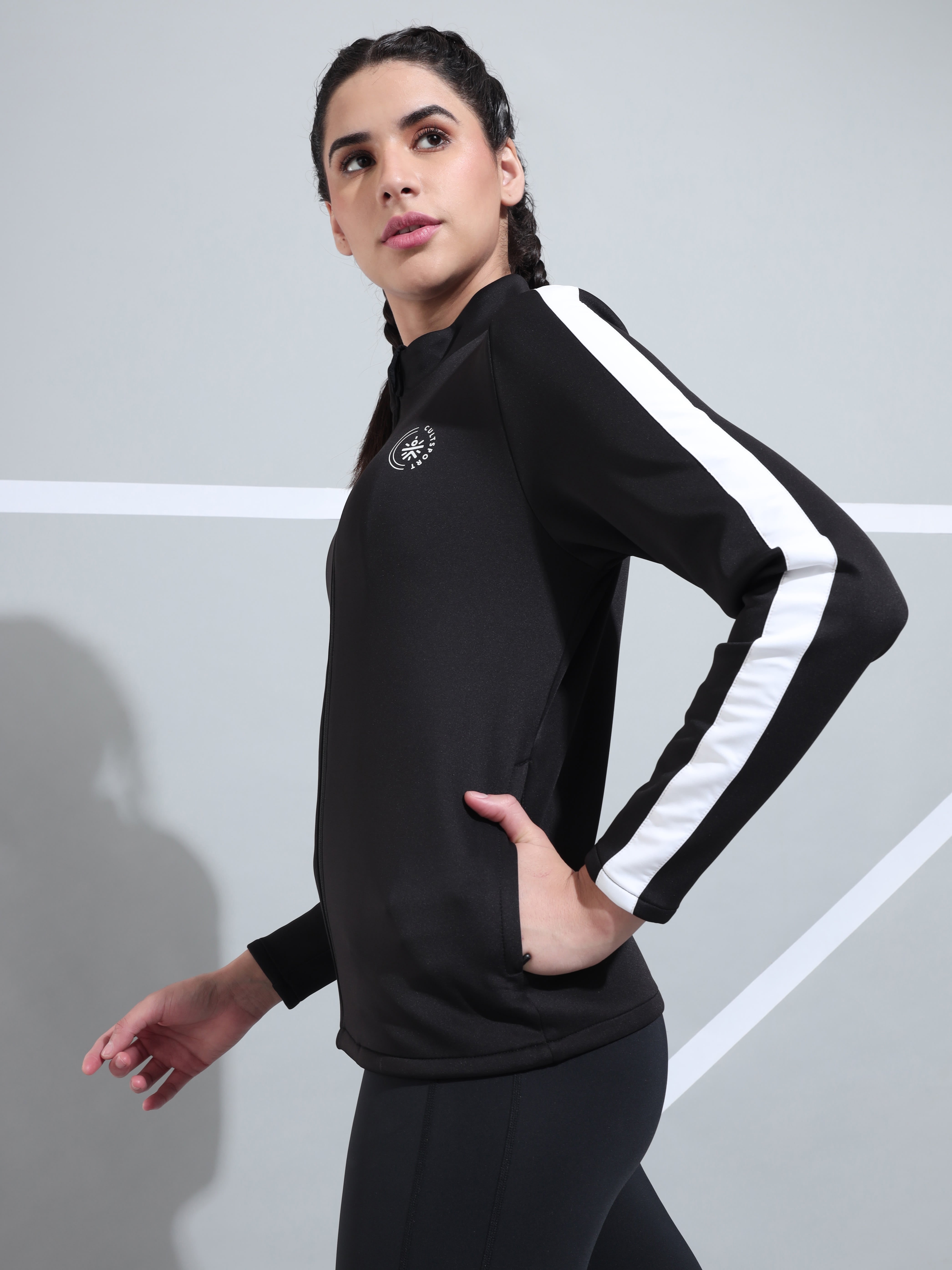 Colourblock High Neck Jacket