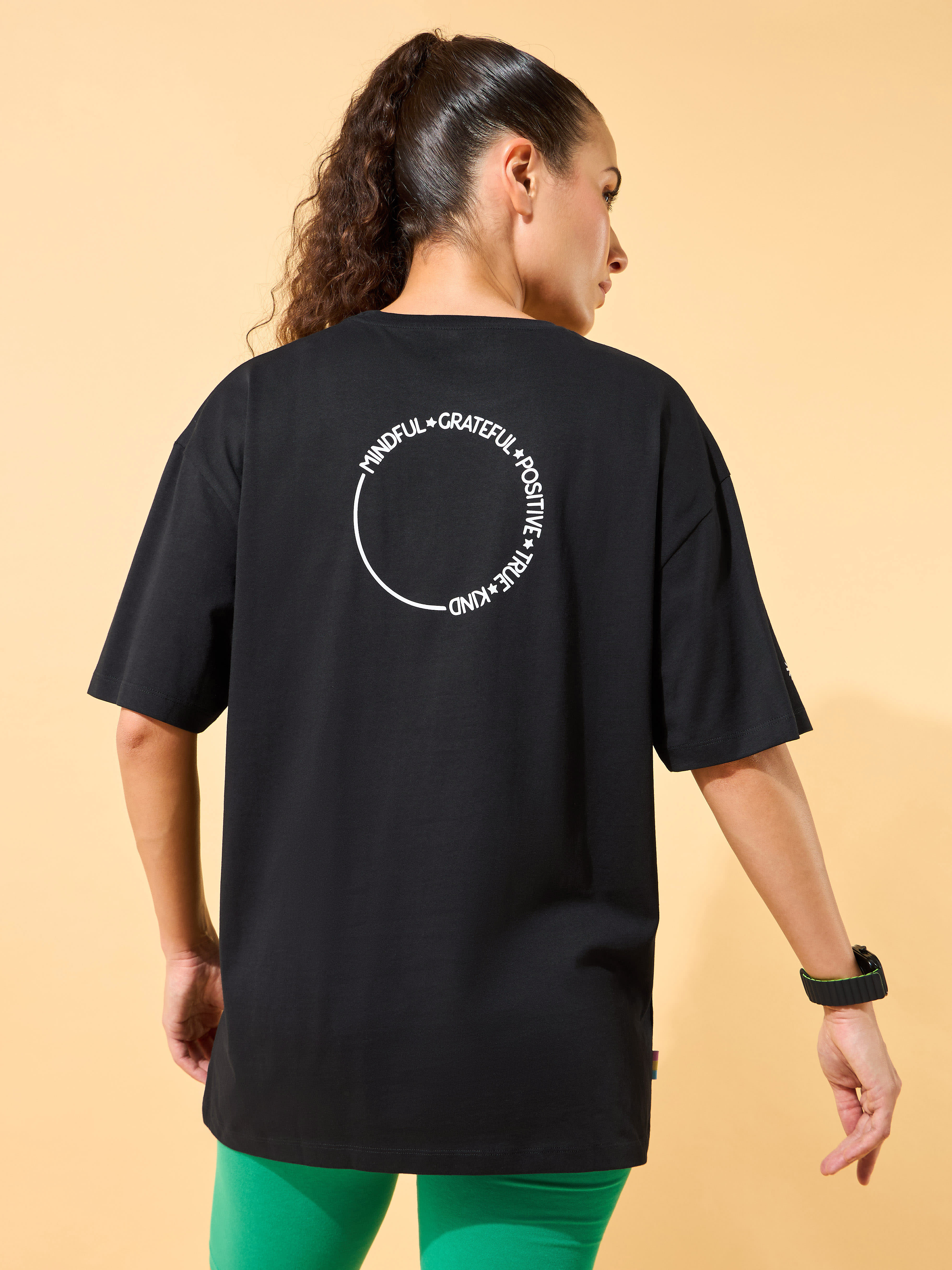 Circle Of Positive Print Oversized T-shirt