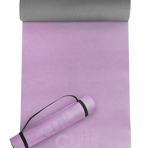 CULT EVA Yoga Mat 6mm with Carry Strap   Dual Color Lavender, Anti-Slip, Lightweight & Durable Exercise Mat for Yoga, Pilates, Meditation, Gym & Home Workouts