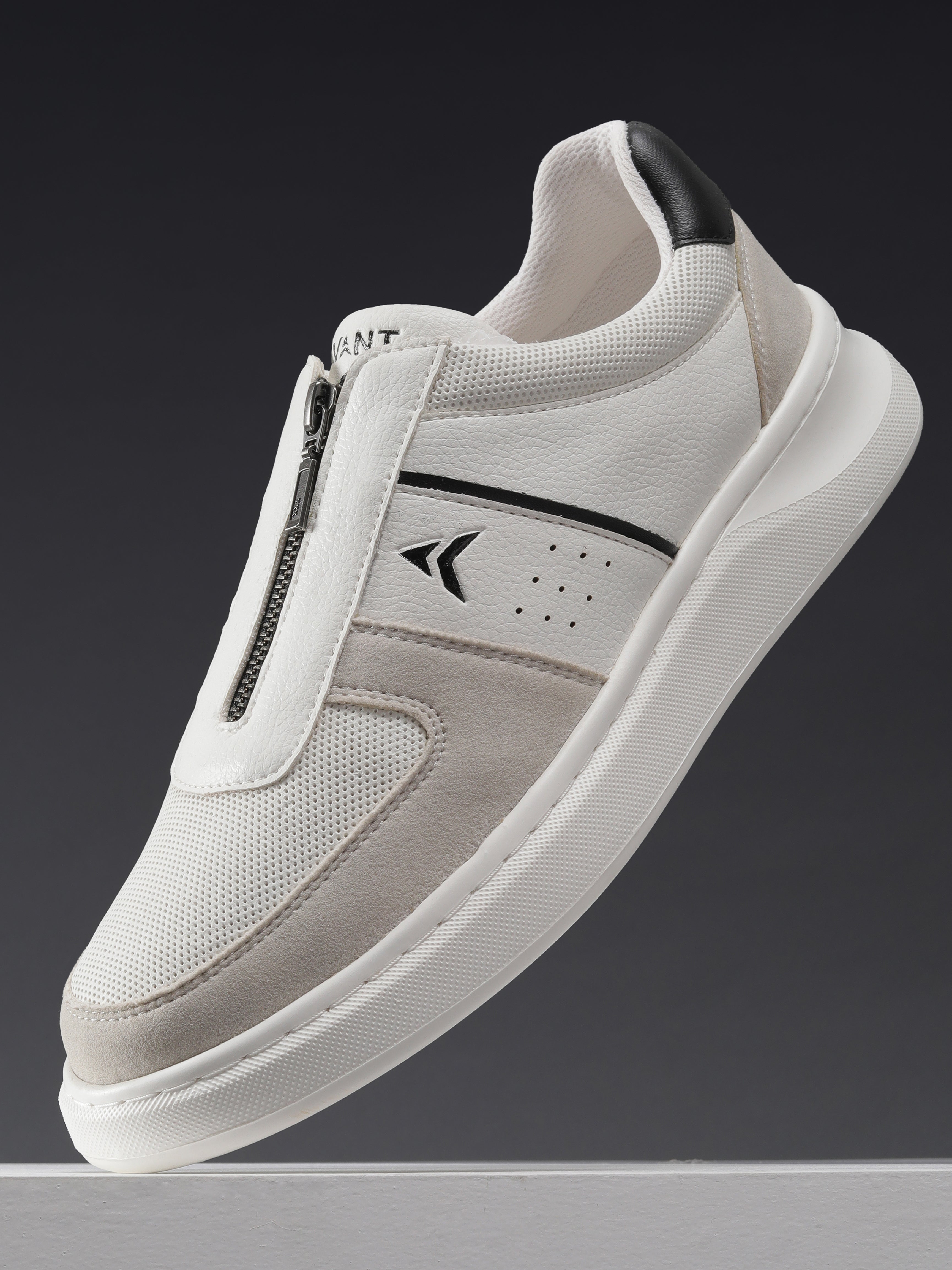 Avant Men's ZipWalk Casual Shoes - White/Grey