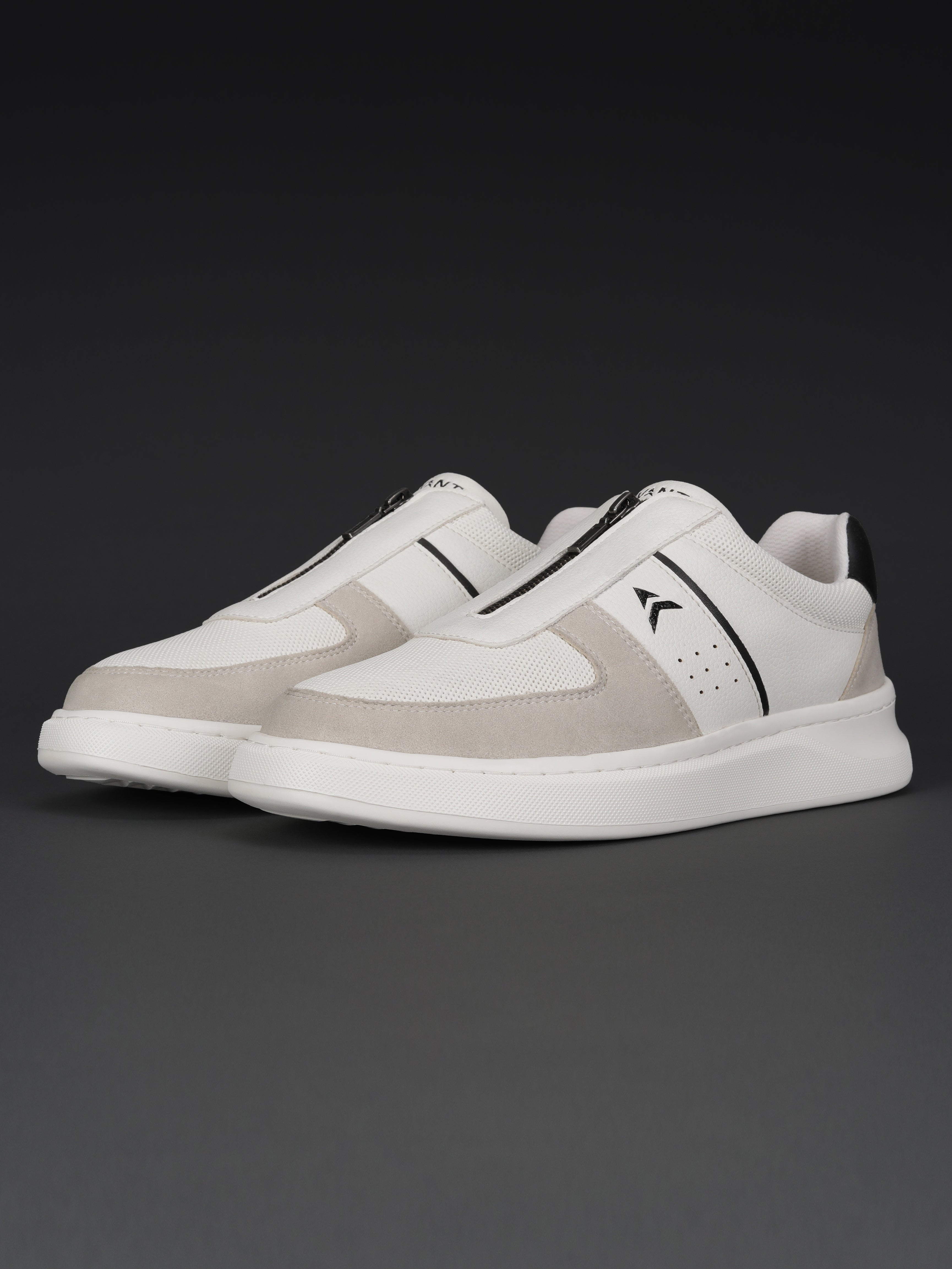 Avant Men's ZipWalk Casual Shoes - White/Grey