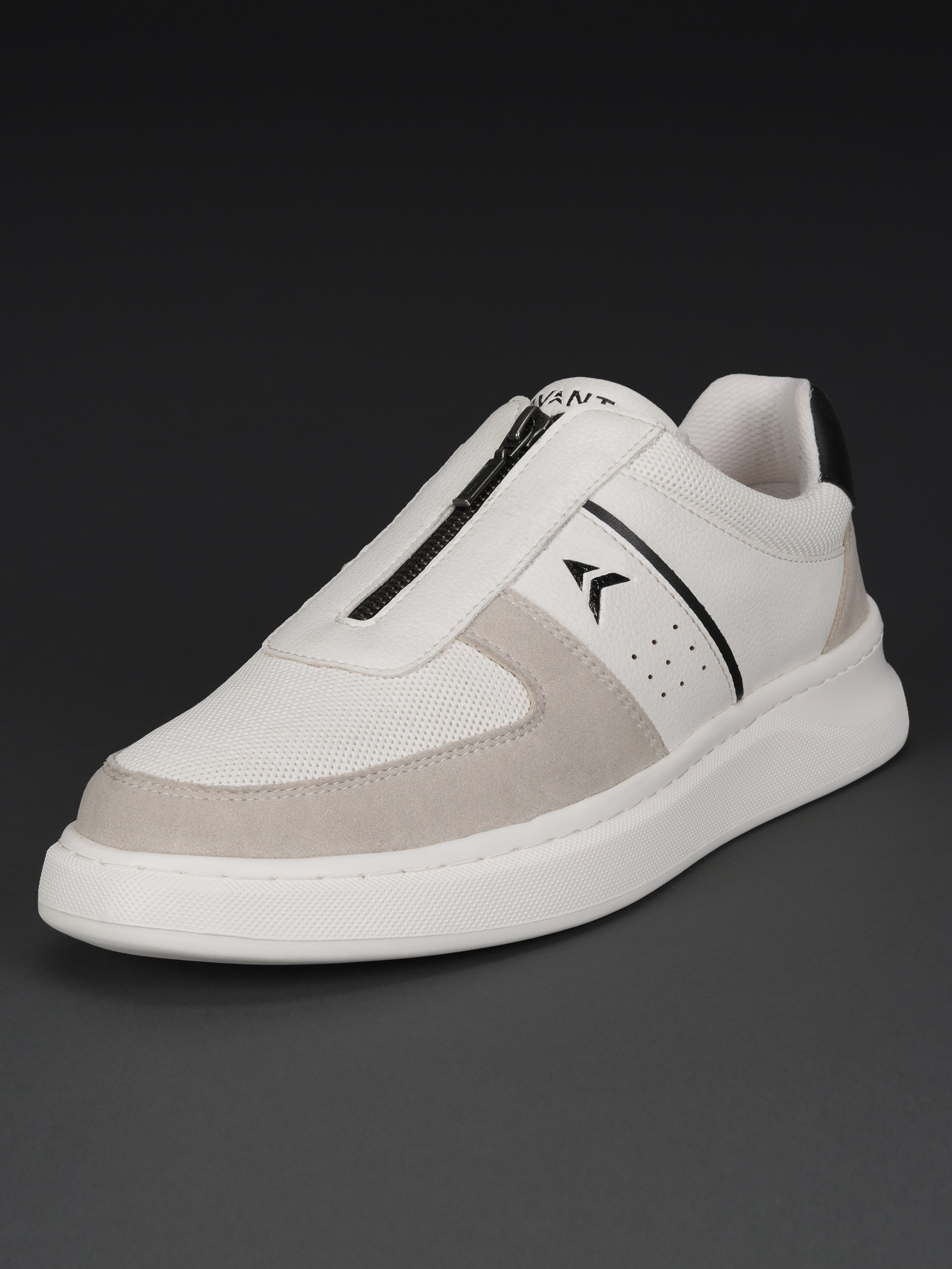 Avant Men's ZipWalk Casual Shoes - White/Grey