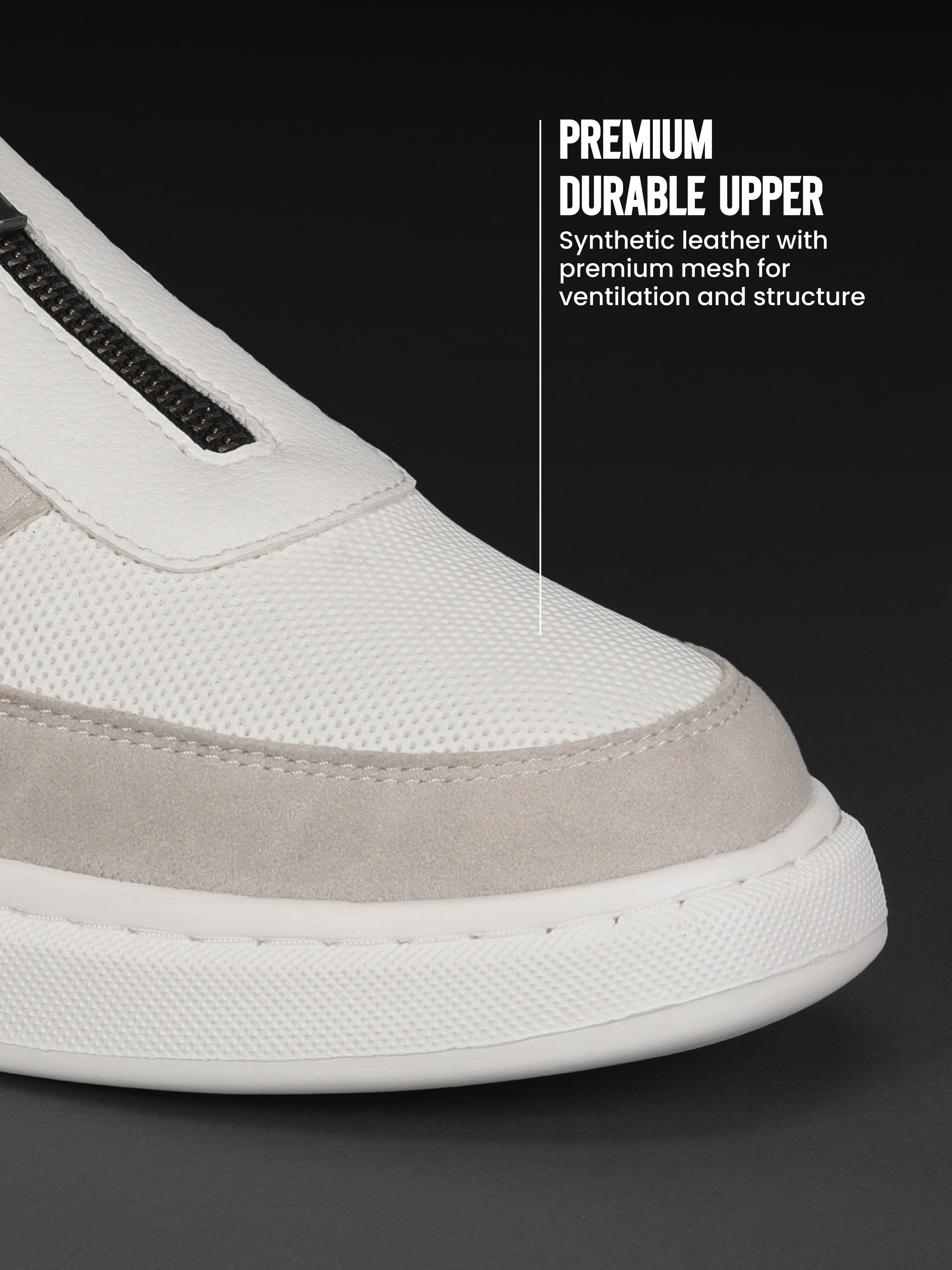 Avant Men's ZipWalk Casual Shoes - White/Grey