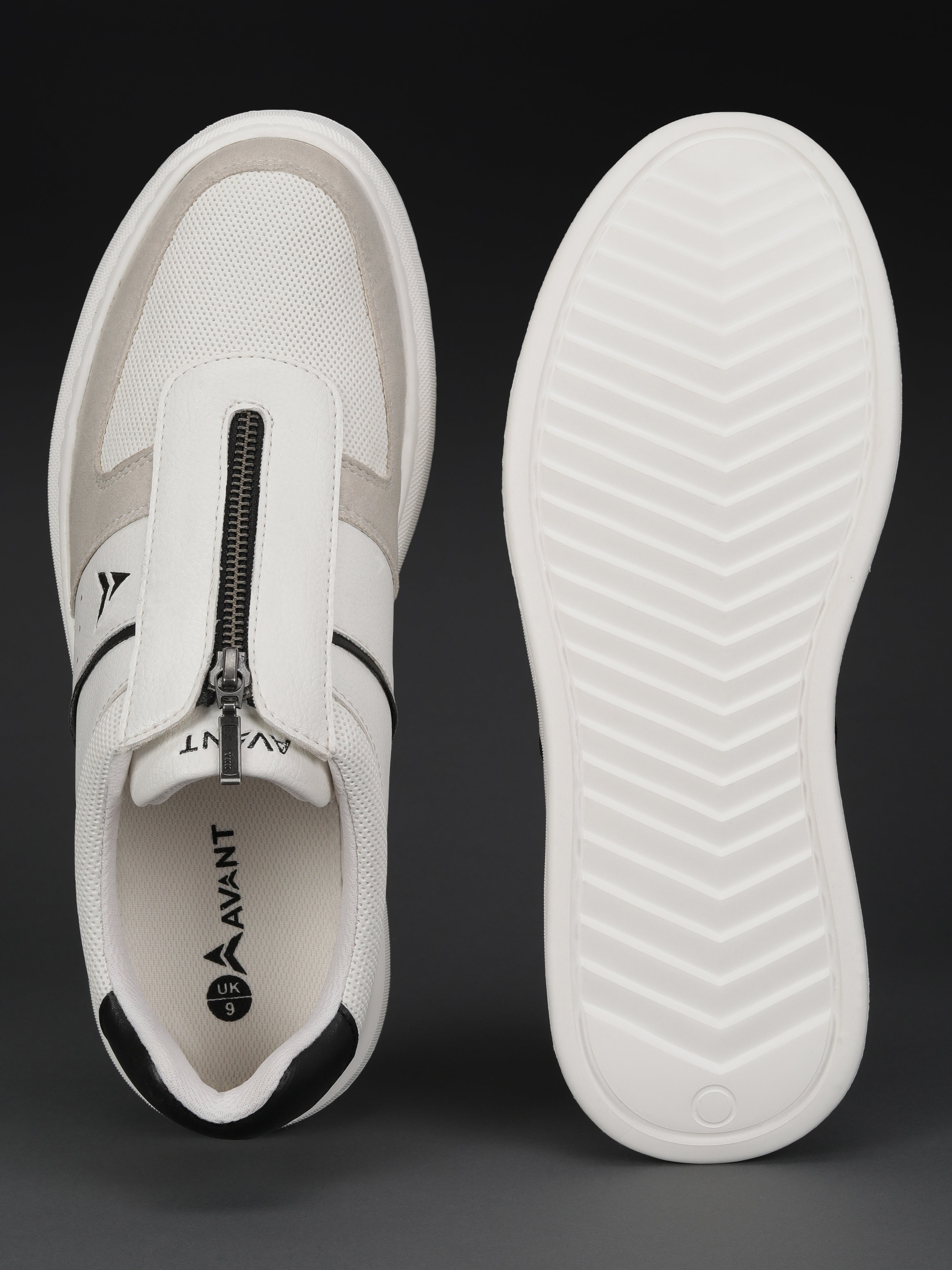 Avant Men's ZipWalk Casual Shoes - White/Grey