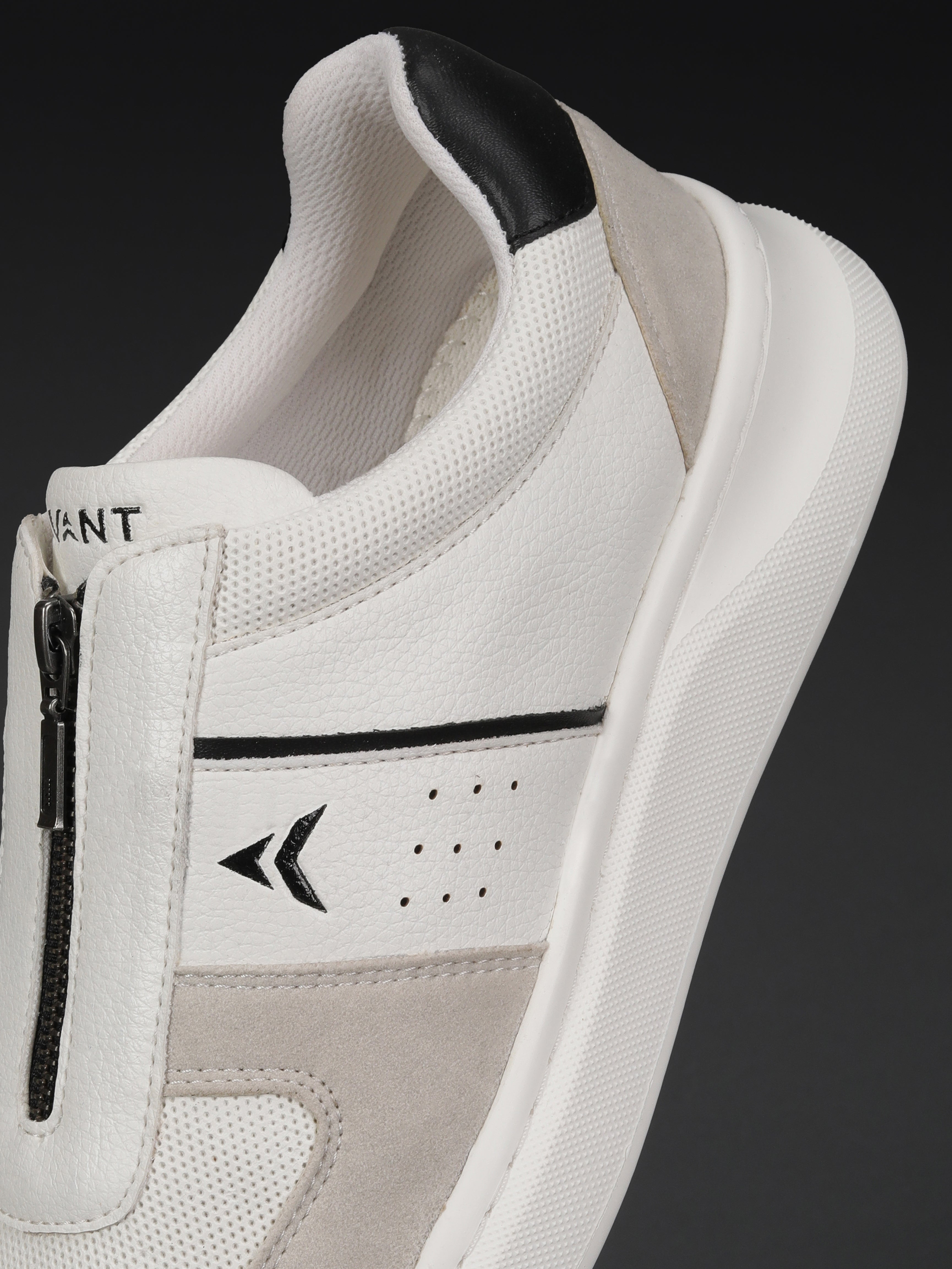 Avant Men's ZipWalk Casual Shoes - White/Grey