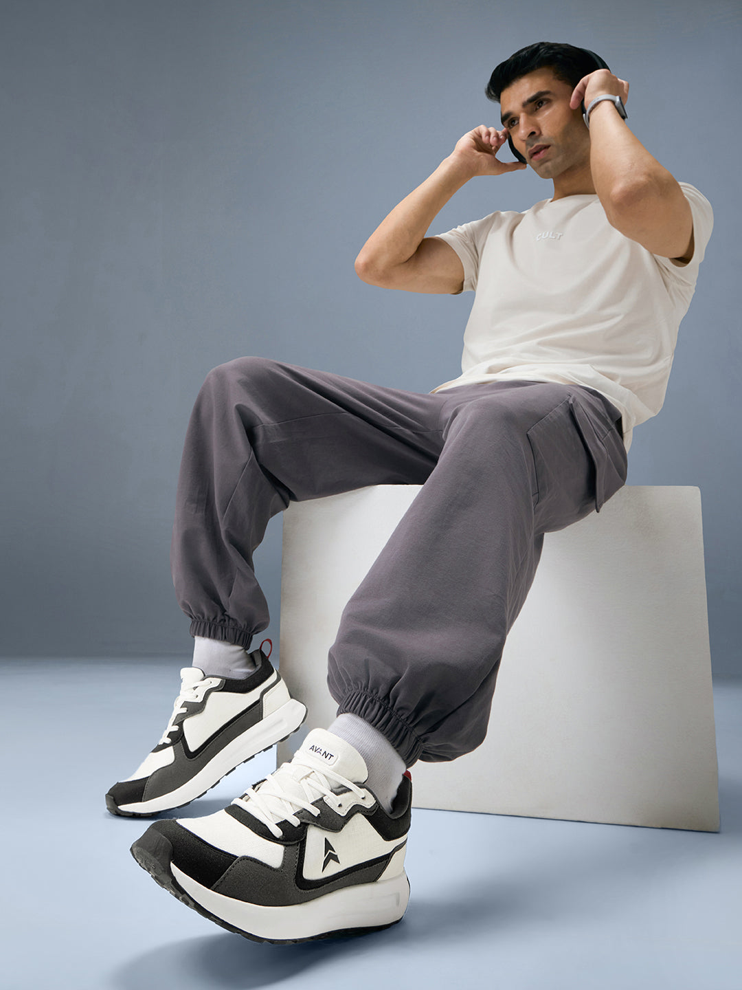 Avant Men's Waffle Max Sneakers Shoes - Grey/White