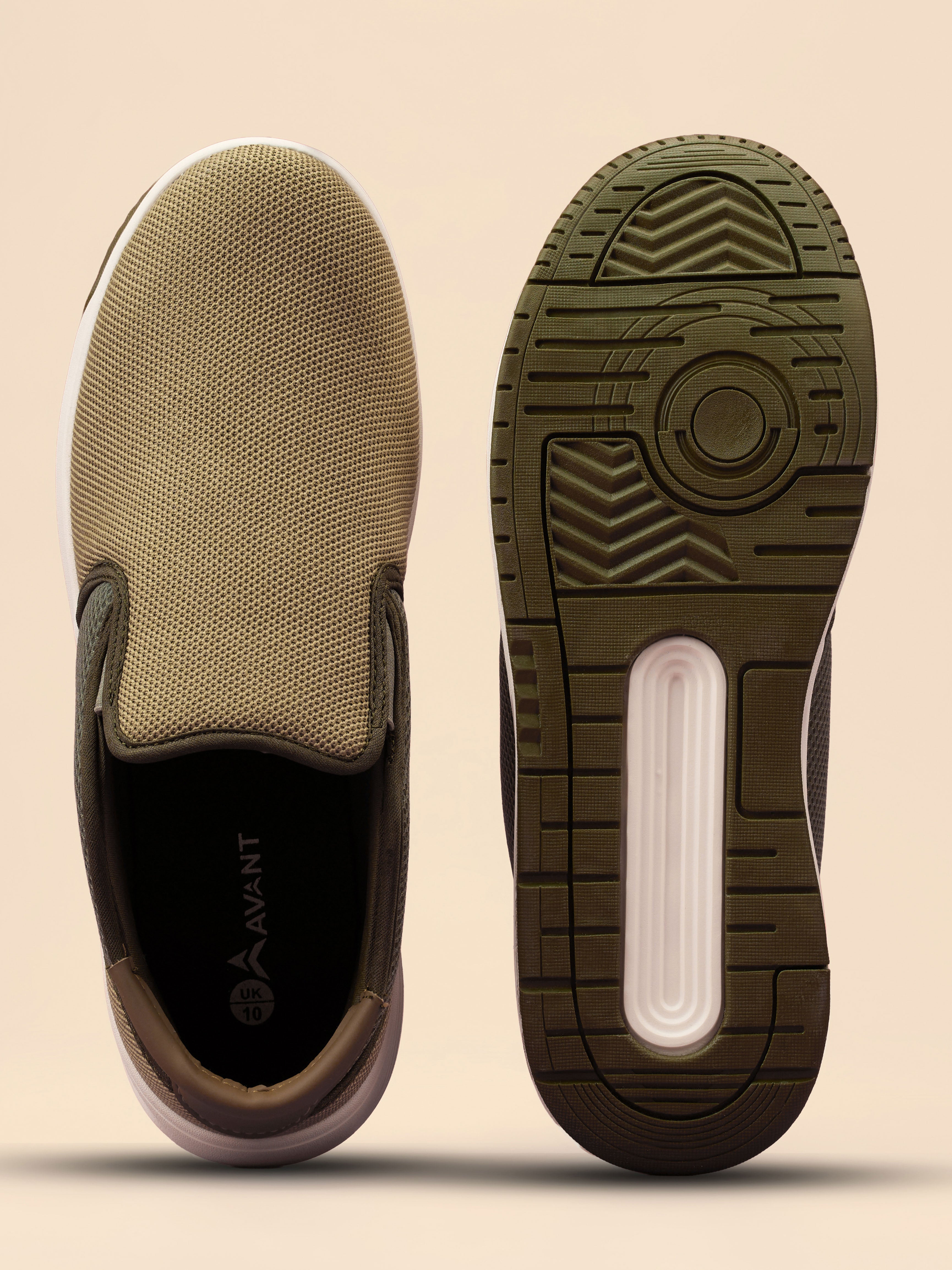 Avant Men's DailyStride Slip-On Walking Shoes - Olive