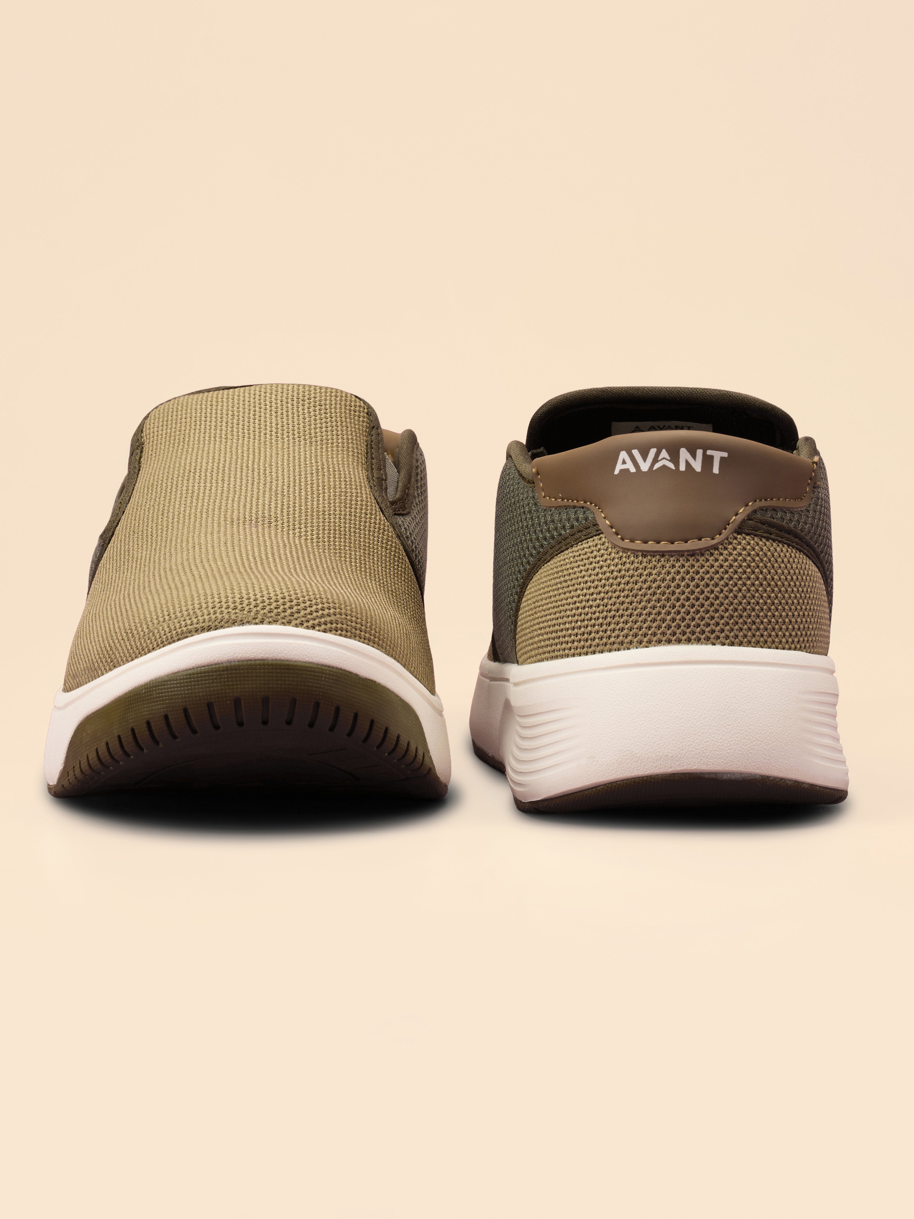 Avant Men's DailyStride Slip-On Walking Shoes - Olive