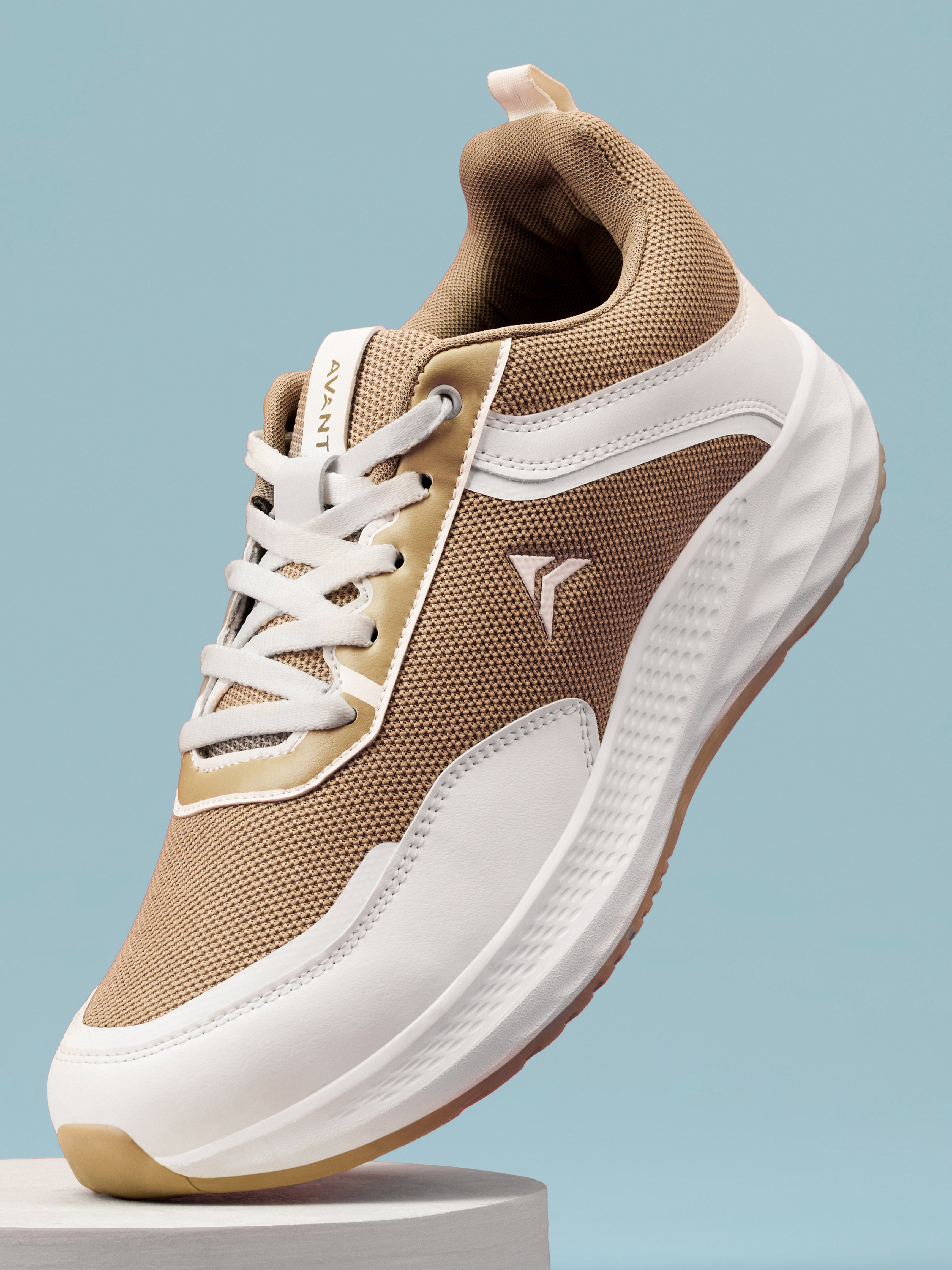 Avant Men's PowerMesh Running Shoes - Brown/White